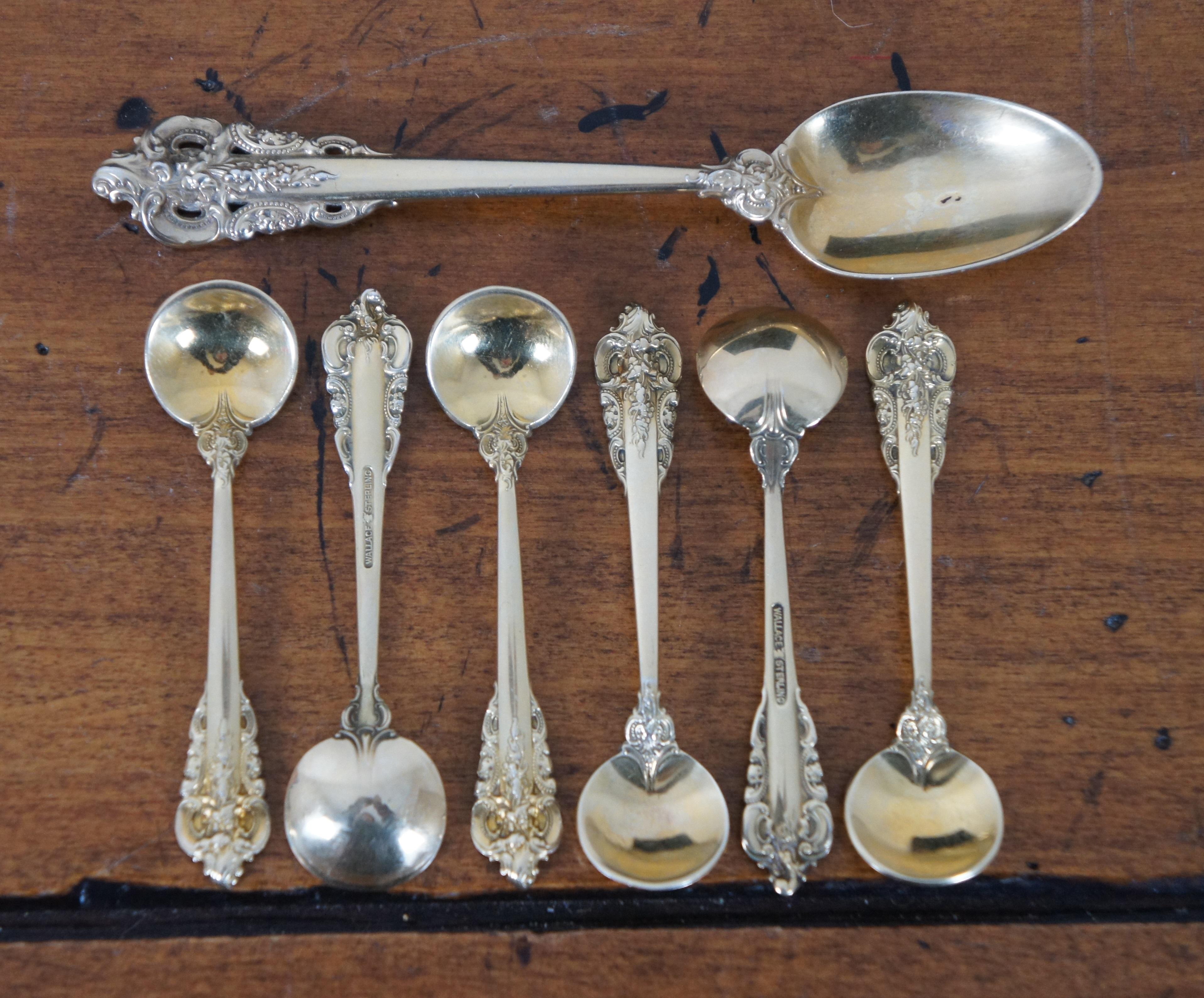 Golden Grande Baroque by Wallace Sterling Silver Flatware Set 70 Pcs Service 8 For Sale 5