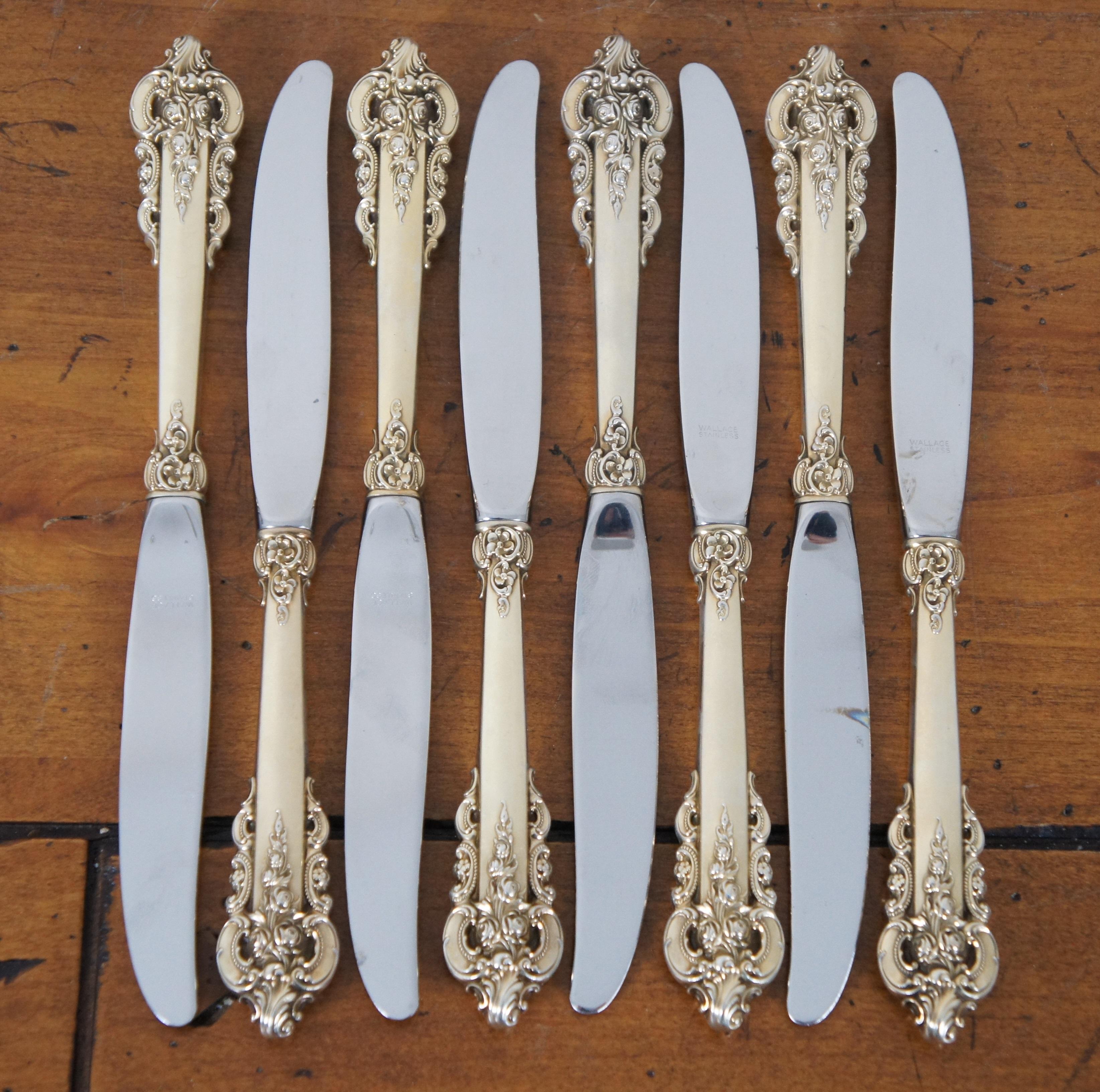 Golden Grande Baroque by Wallace Sterling Silver Flatware Set 70 Pcs Service 8 For Sale 7