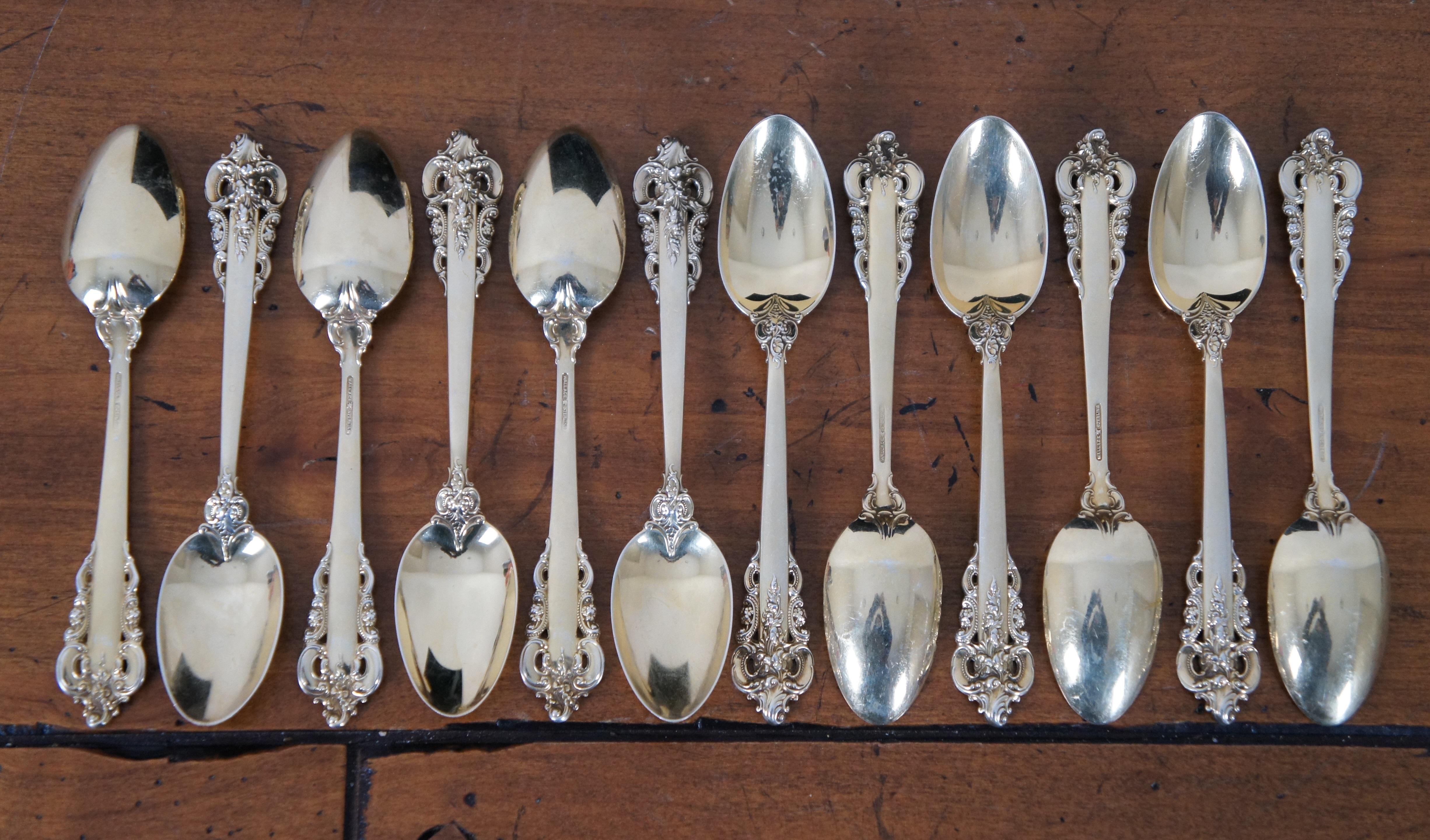 Golden Grande Baroque by Wallace Sterling Silver Flatware Set 70 Pcs Service 8 For Sale 1