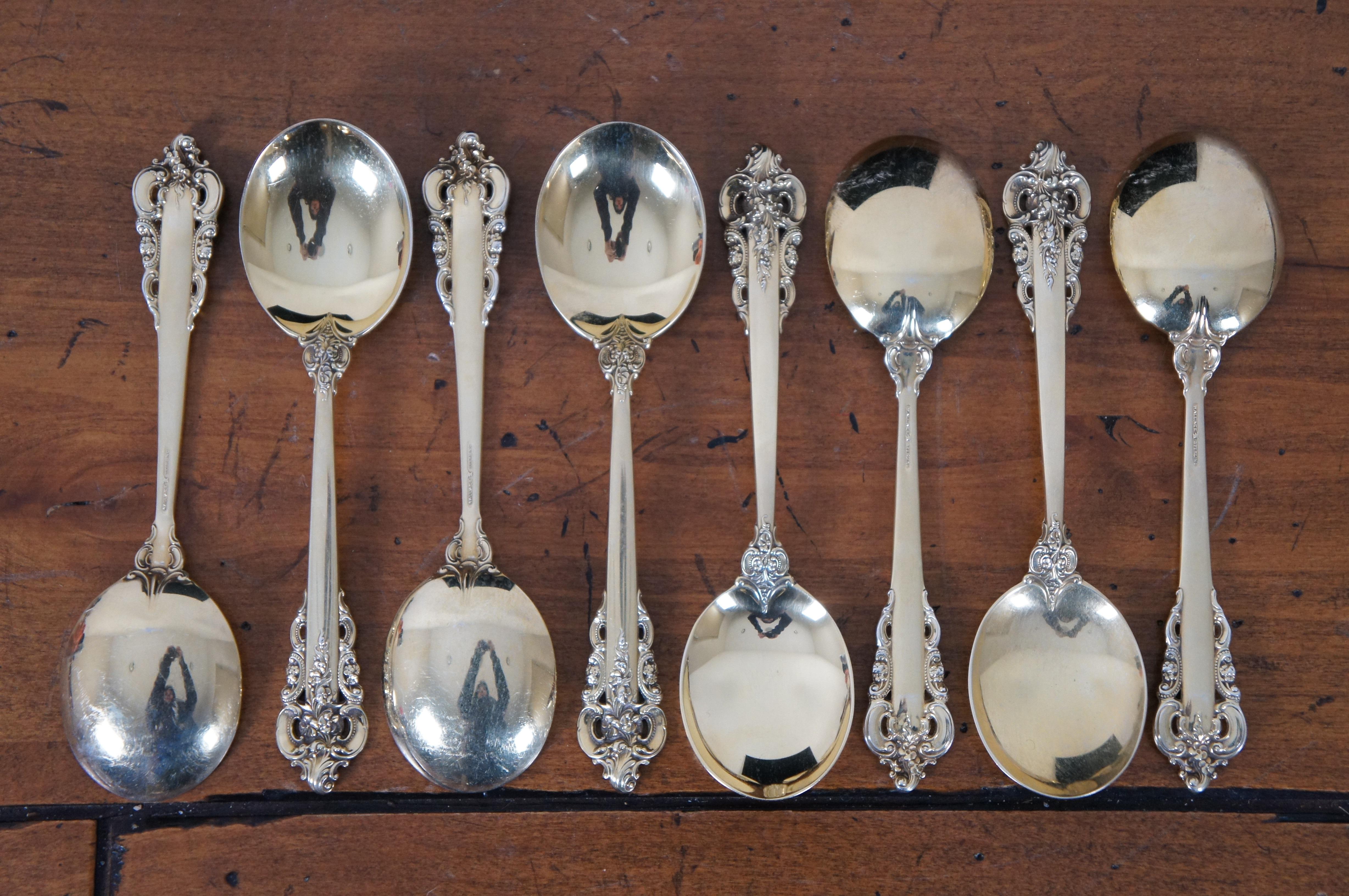 Golden Grande Baroque by Wallace Sterling Silver Flatware Set 70 Pcs Service 8 For Sale 3