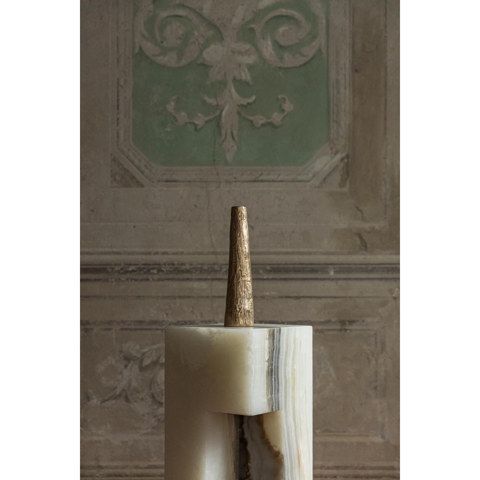 French Golden Grande Candle Pillar by Rick Owens For Sale