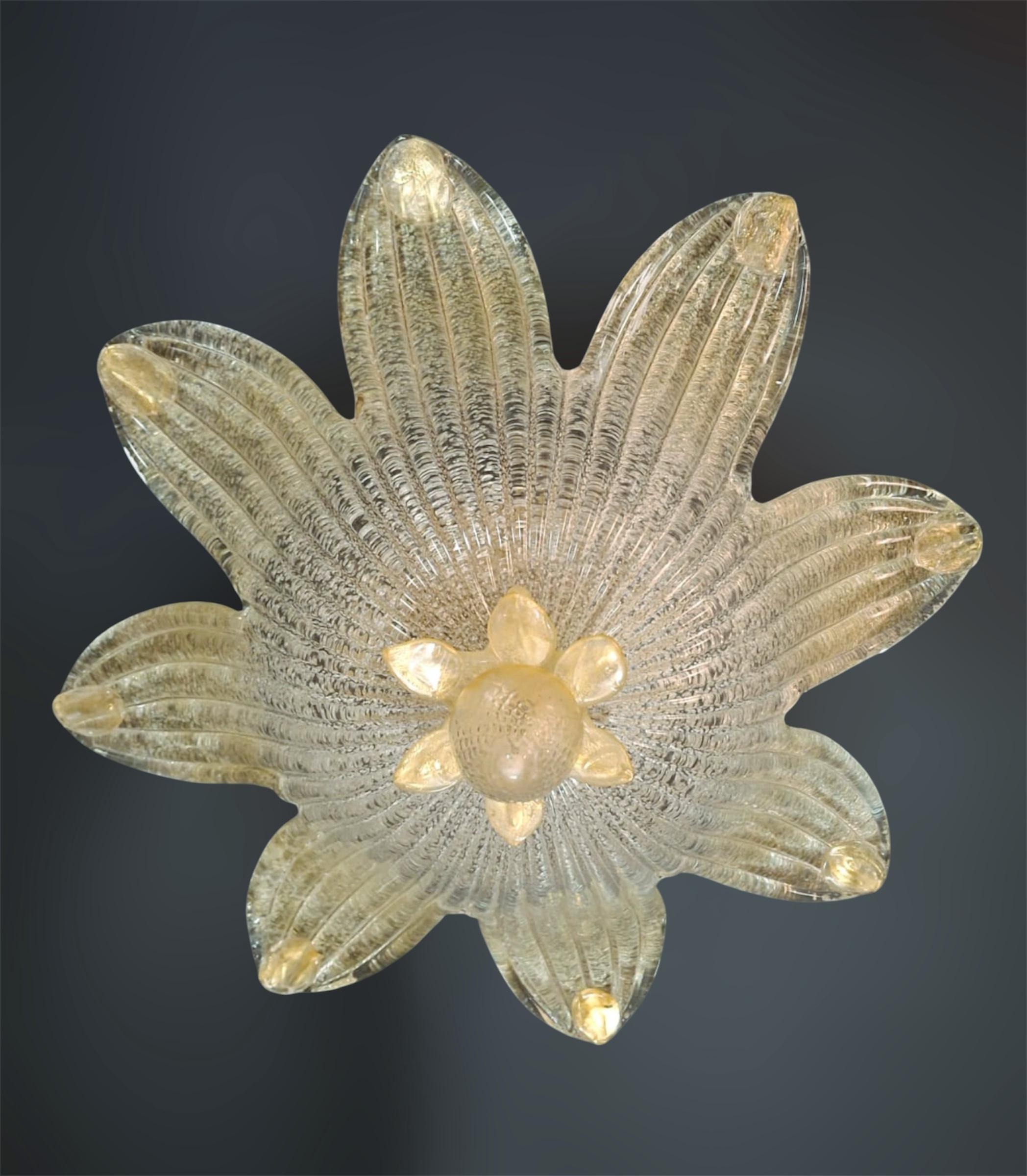Italian Golden Graniglia Flush Mount For Sale
