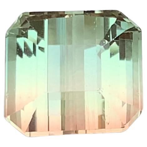 Golden & Green Bicolor Natural Tourmaline Ring Loose Gemstone 5.65Ct Octagon Cut