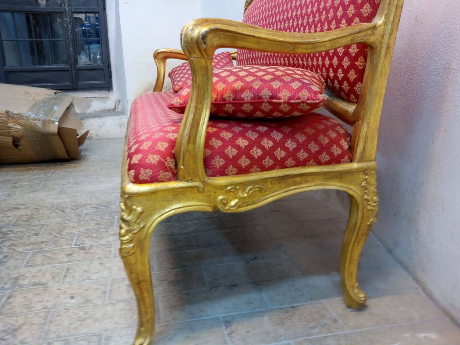 19th Century Golden Hand Carved Sofa from the Louis Phillipe Period '1830-1848' For Sale 5