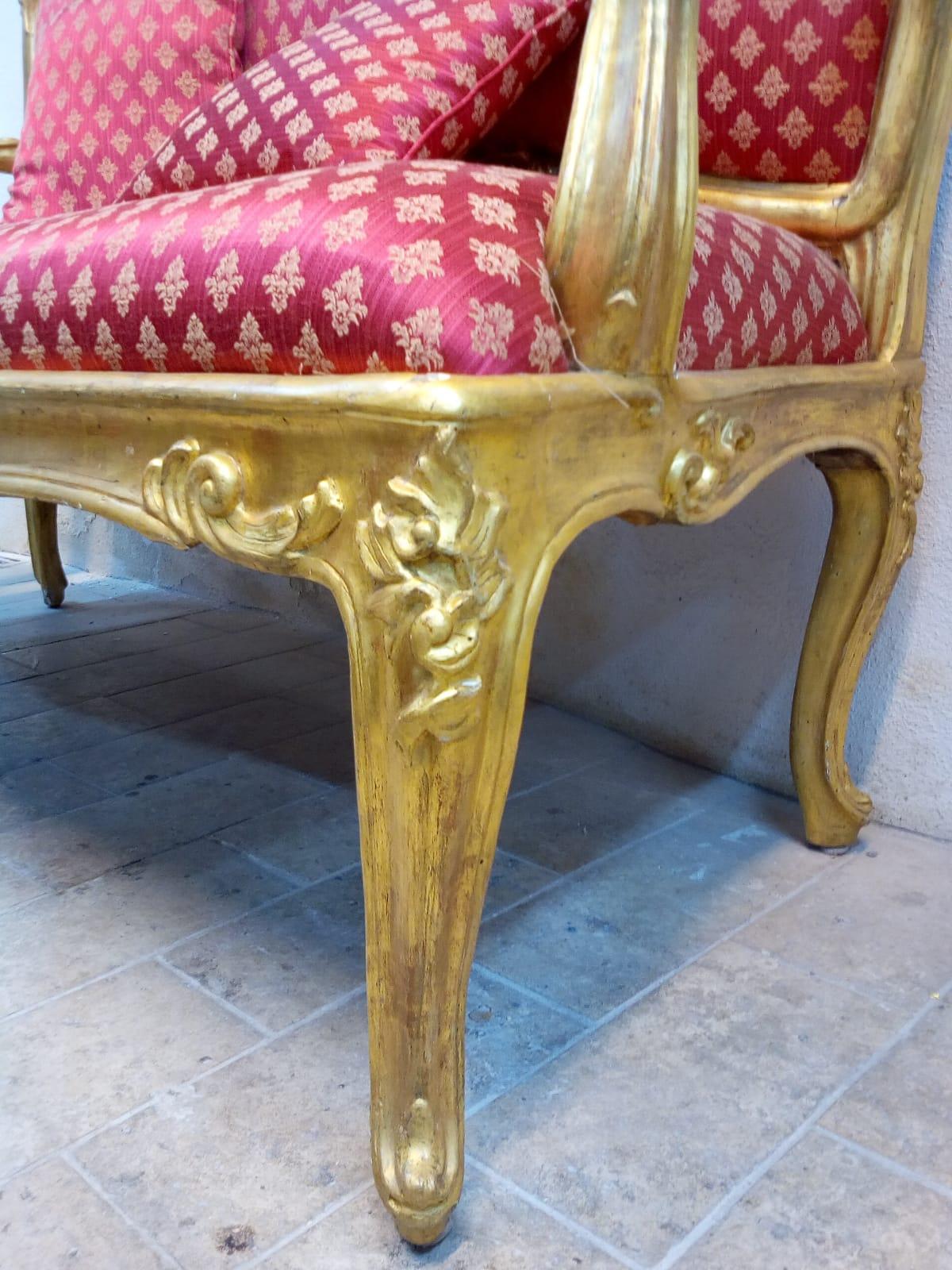 Louis Philippe 19th Century Golden Hand Carved Sofa from the Louis Phillipe Period '1830-1848' For Sale