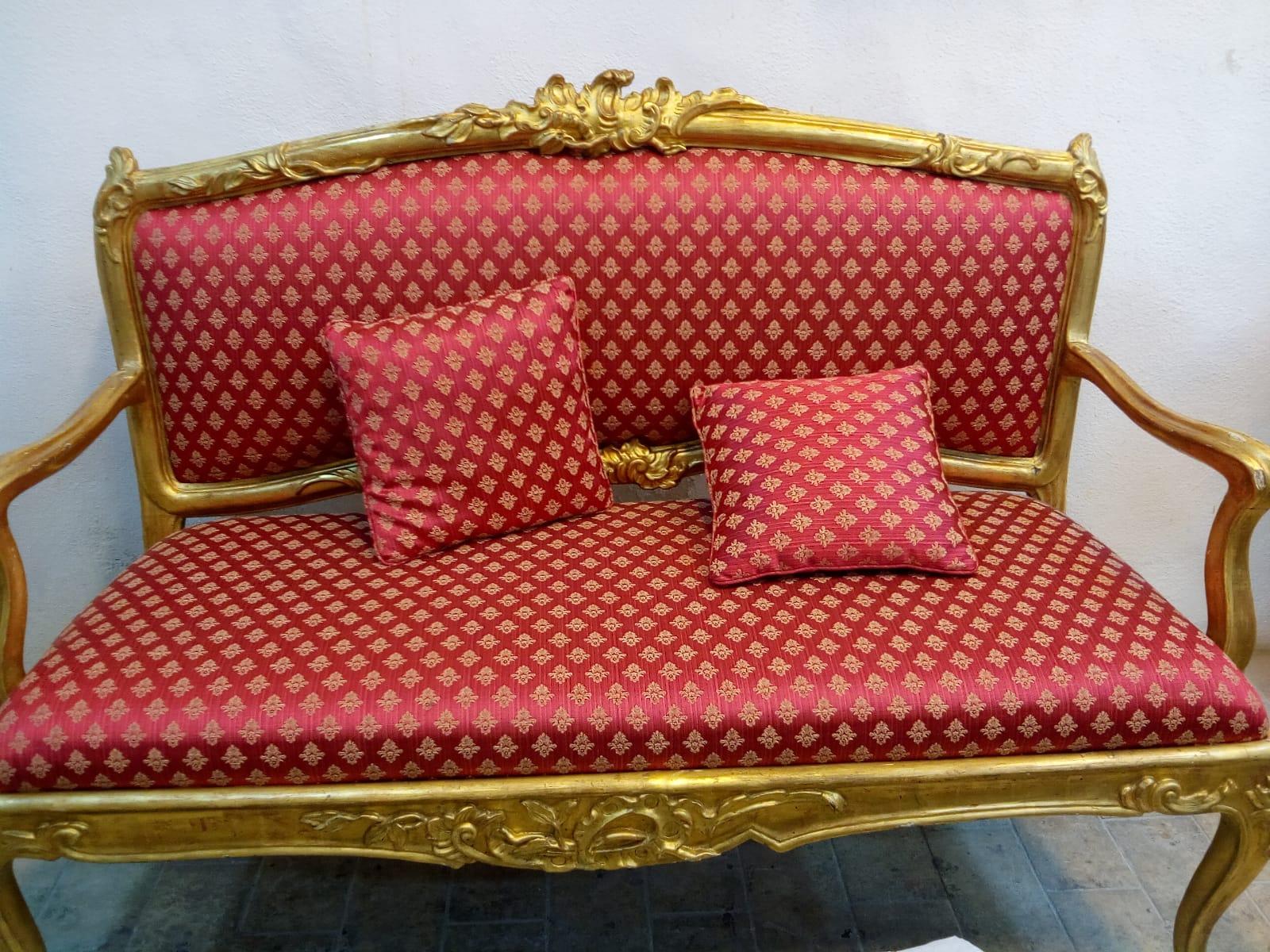 19th Century Golden Hand Carved Sofa from the Louis Phillipe Period '1830-1848' For Sale 2