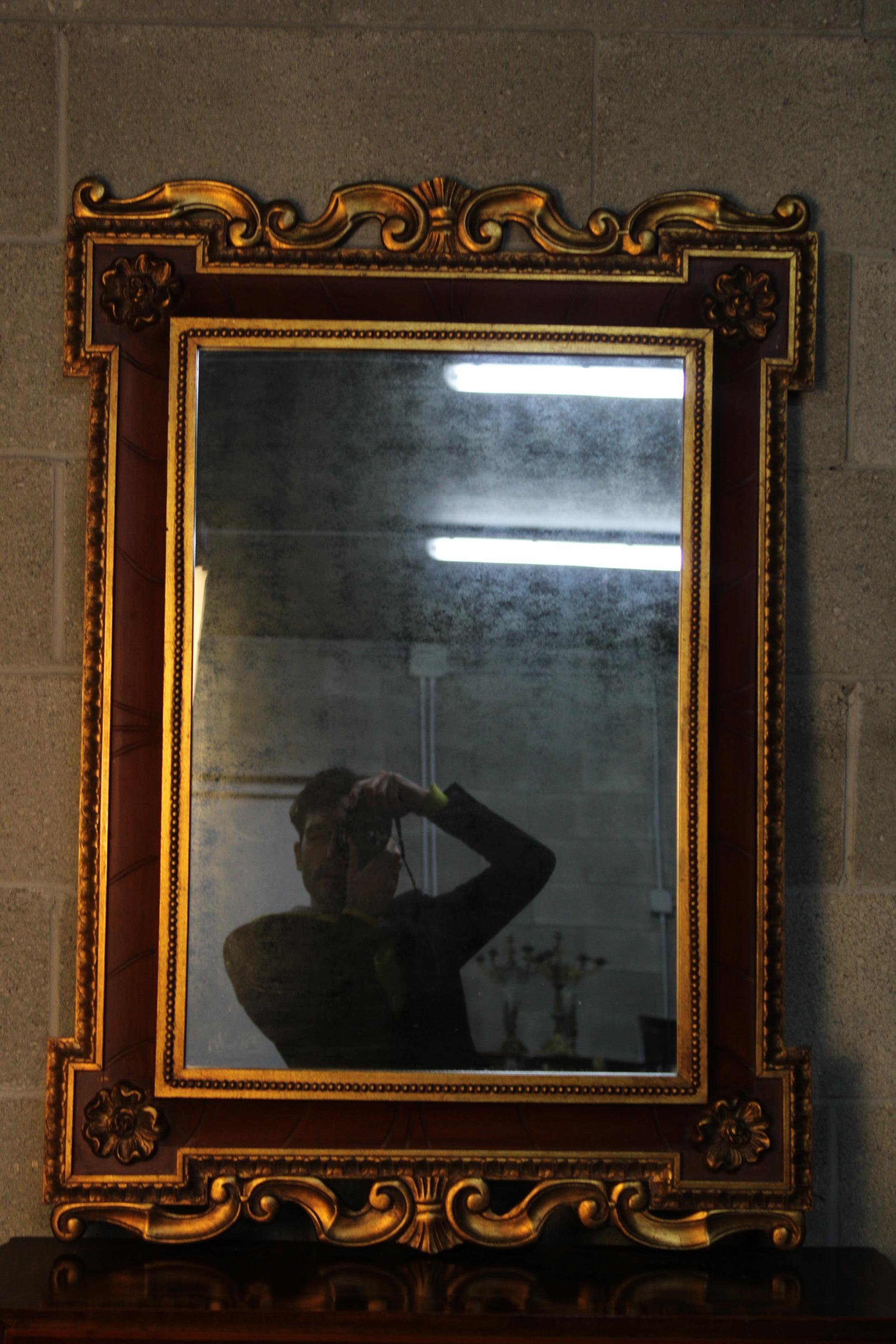 French Louis XV Style Carved&Gilded Wall Mirror For Sale
