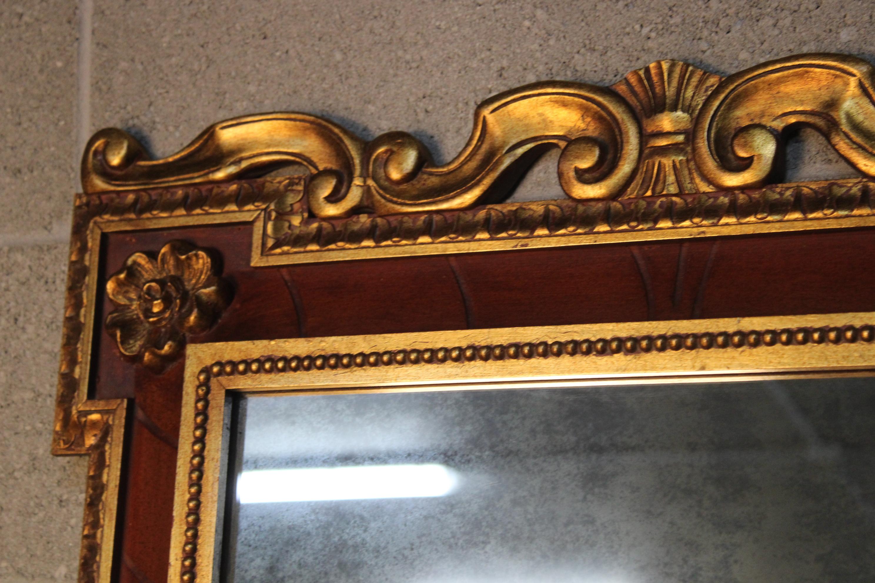 Early 20th Century Louis XV Style Carved&Gilded Wall Mirror For Sale