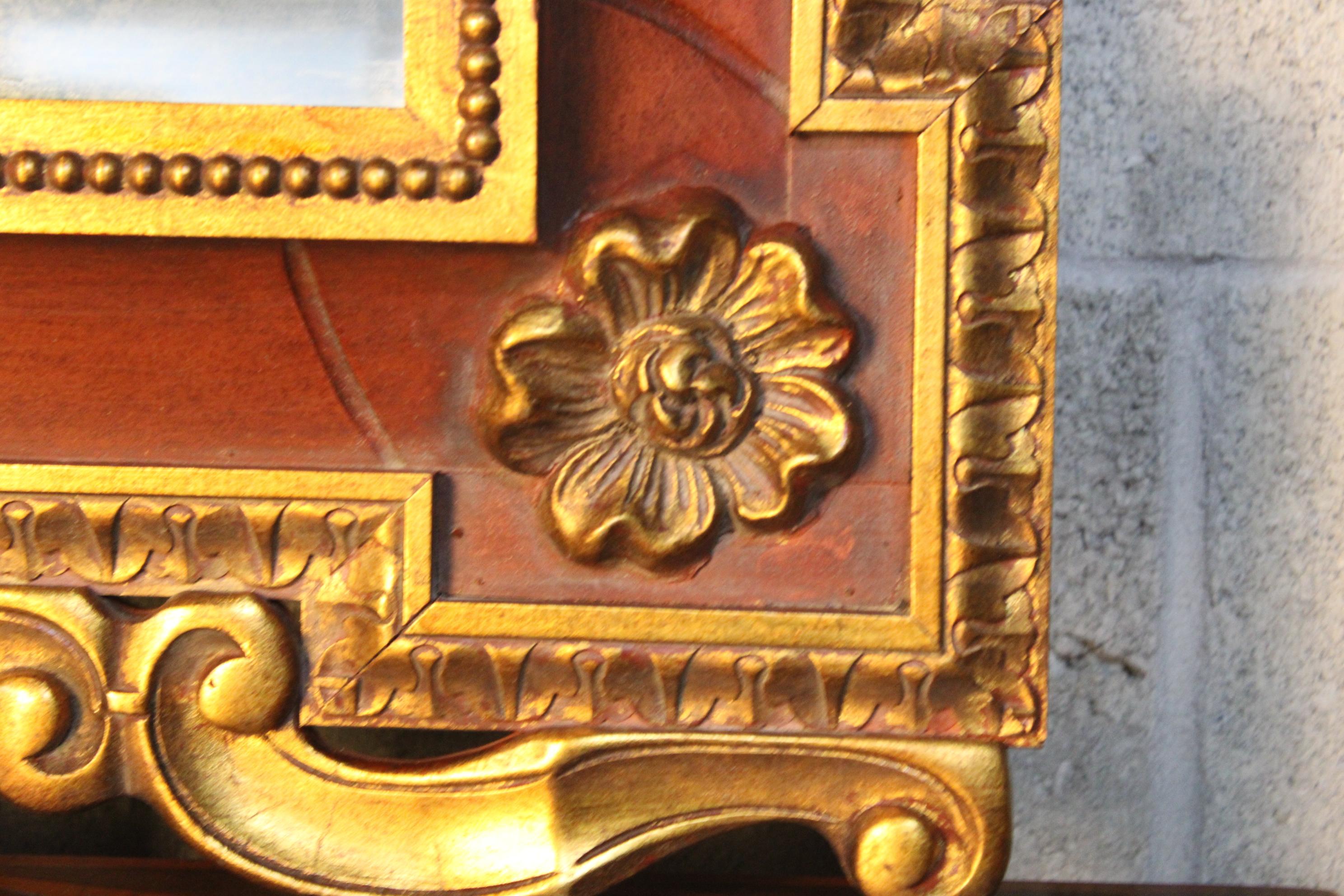 Louis XV Style Carved&Gilded Wall Mirror For Sale 1