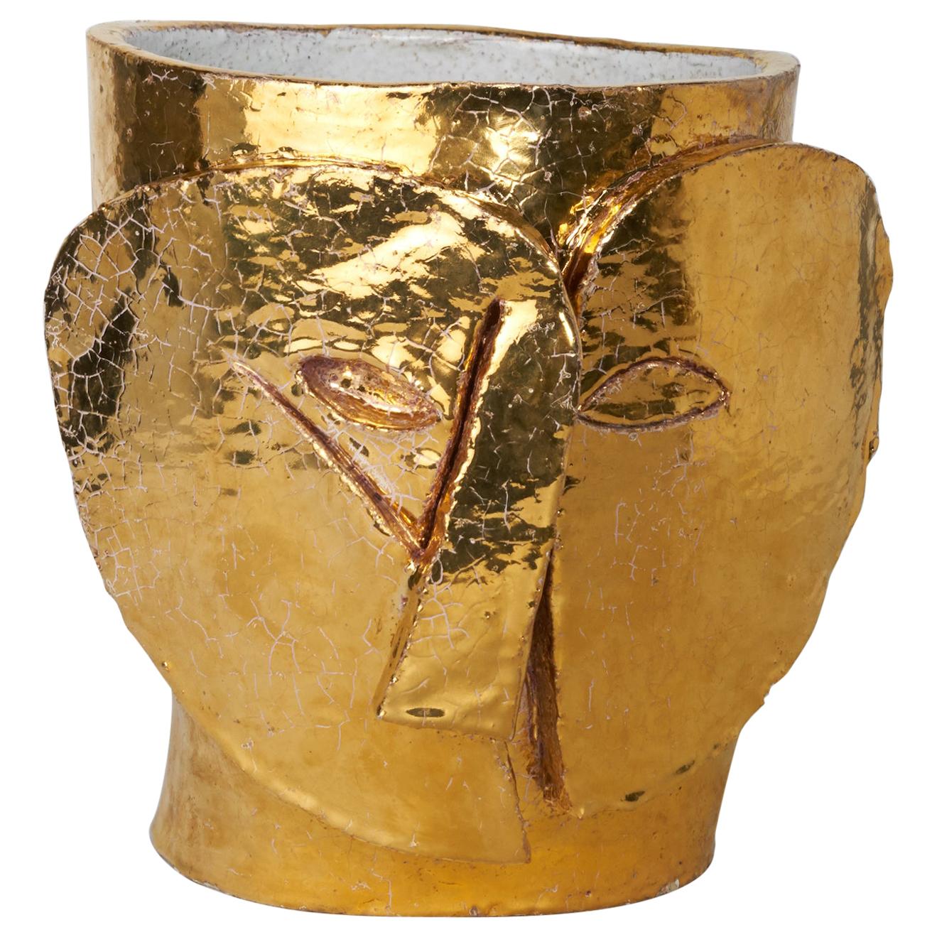 Golden Head Vase For Sale at 1stDibs