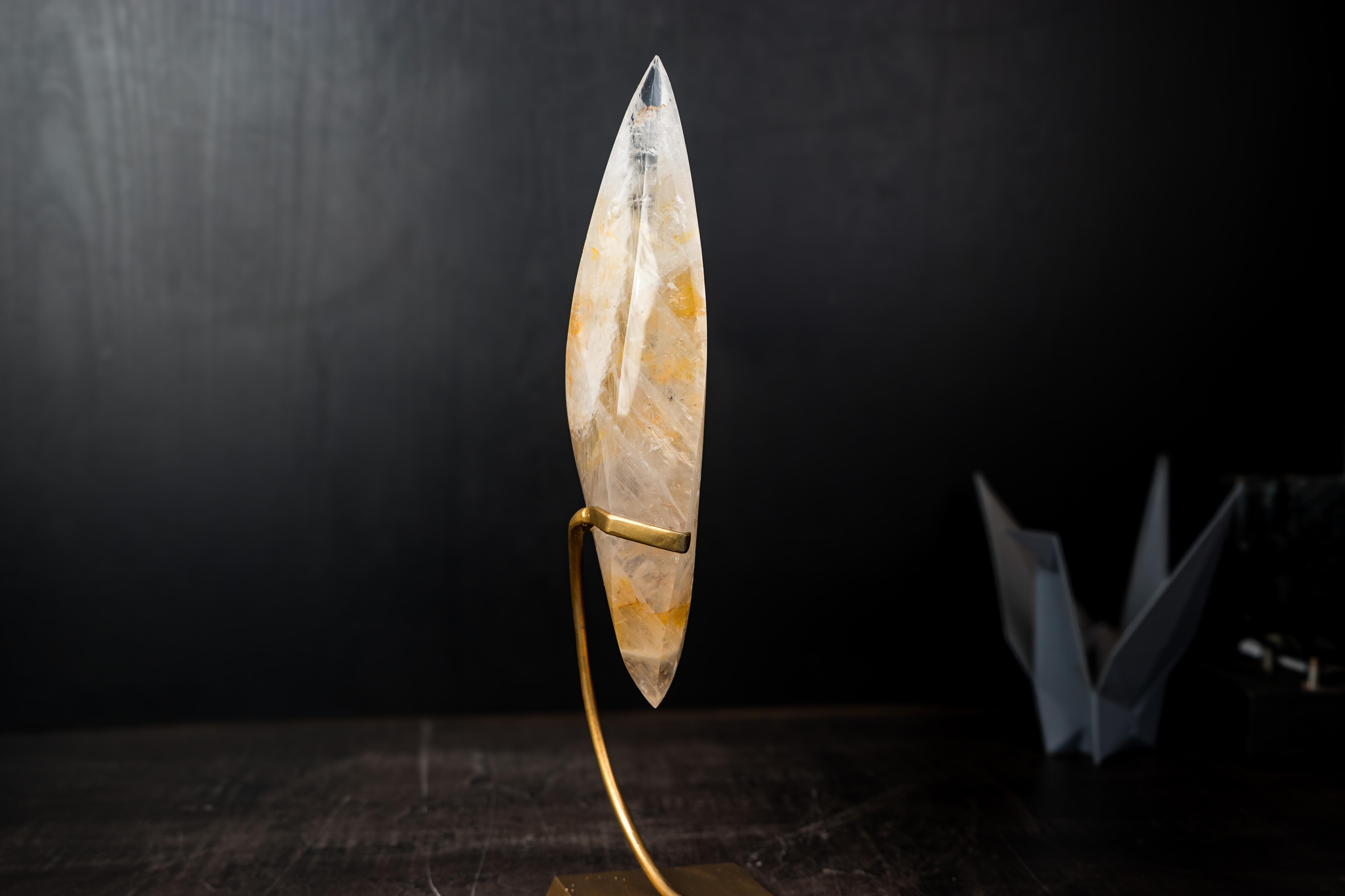 Goldener Heiler Quarz Flamme Skulptur (Brasilianisch) im Angebot