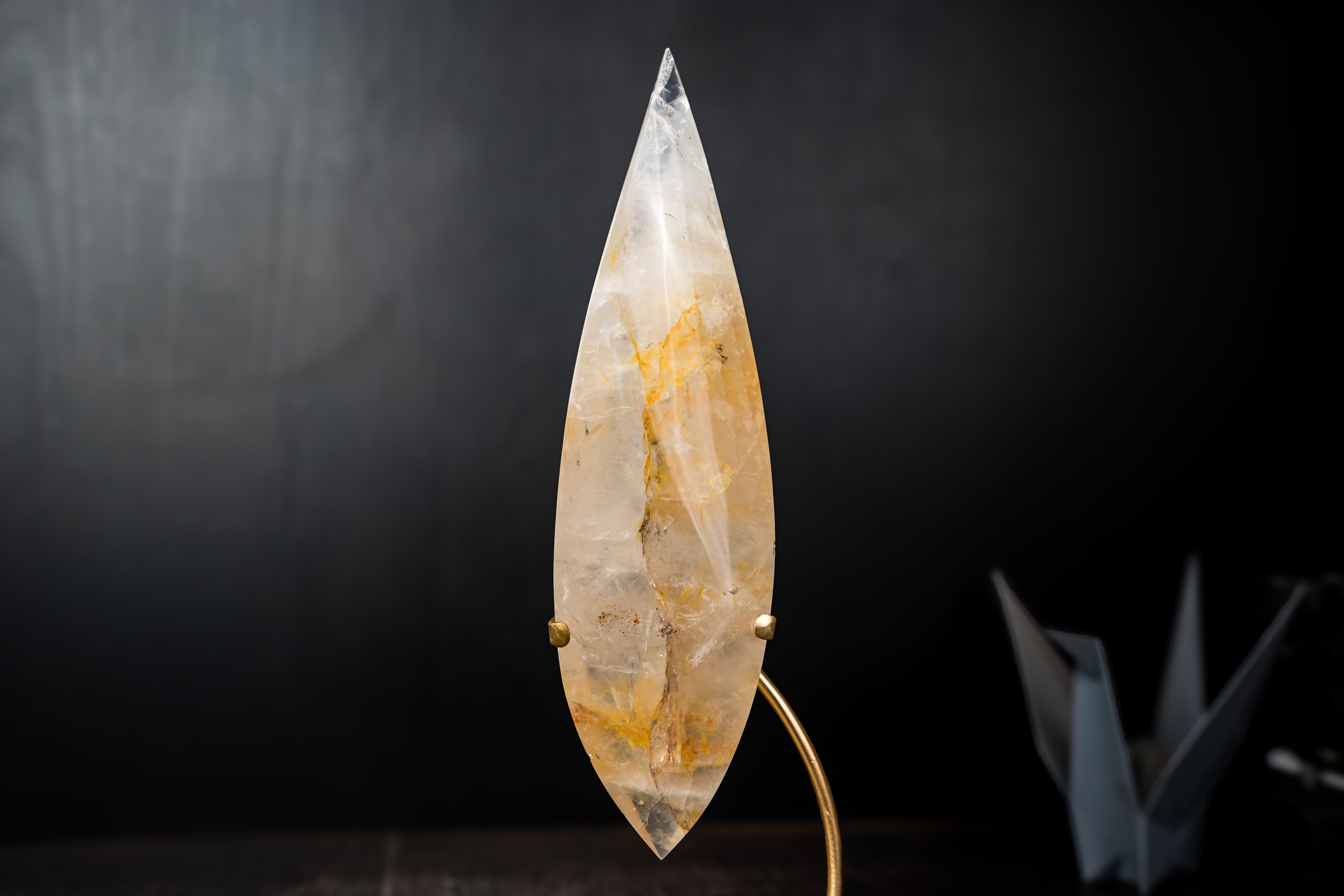 Goldener Heiler Quarz Flamme Skulptur (21. Jahrhundert und zeitgenössisch) im Angebot