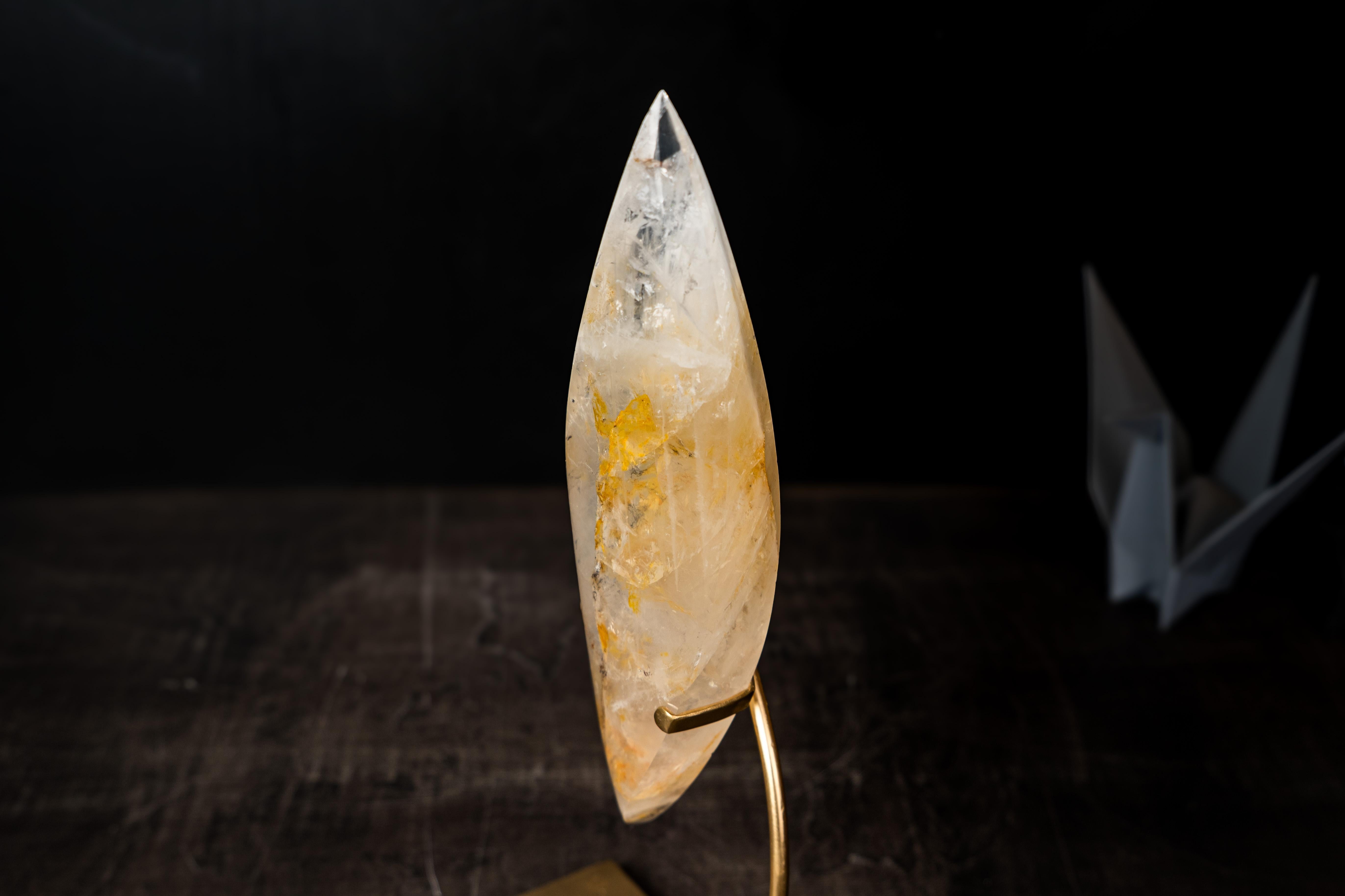 Goldener Heiler Quarz Flamme Skulptur (Kristall) im Angebot