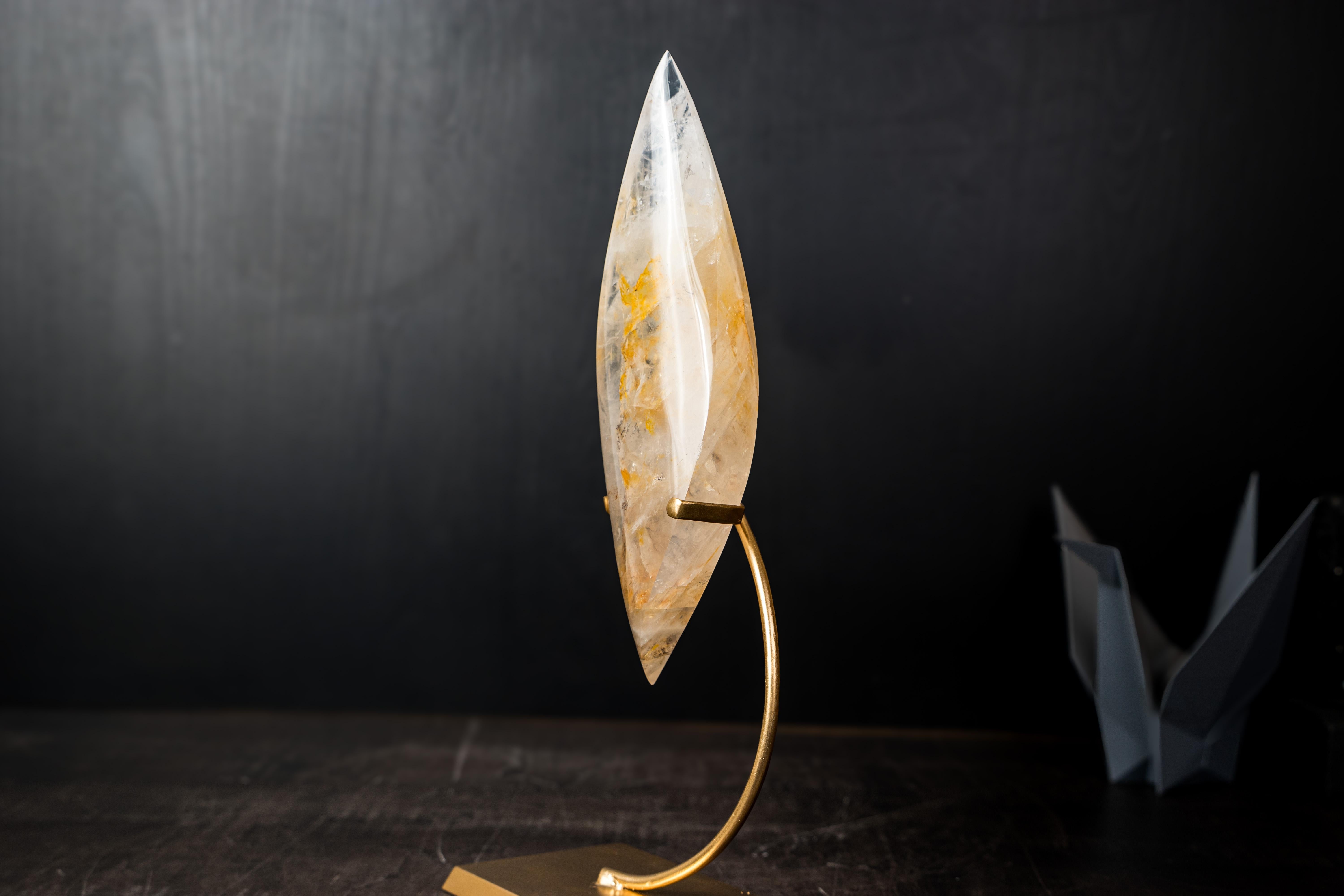 Goldener Heiler Quarz Flamme Skulptur im Angebot 2