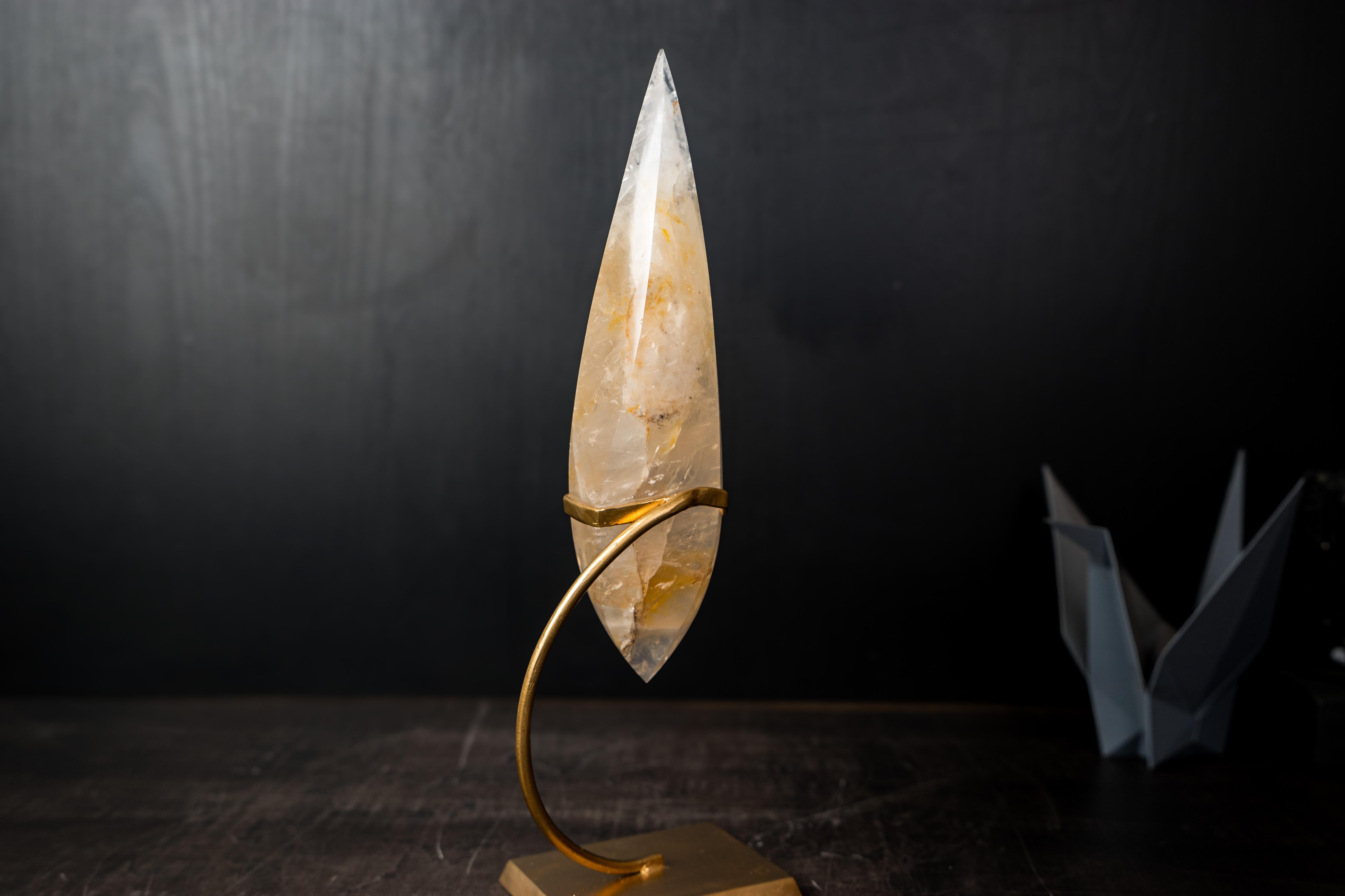 Goldener Heiler Quarz Flamme Skulptur im Angebot 3