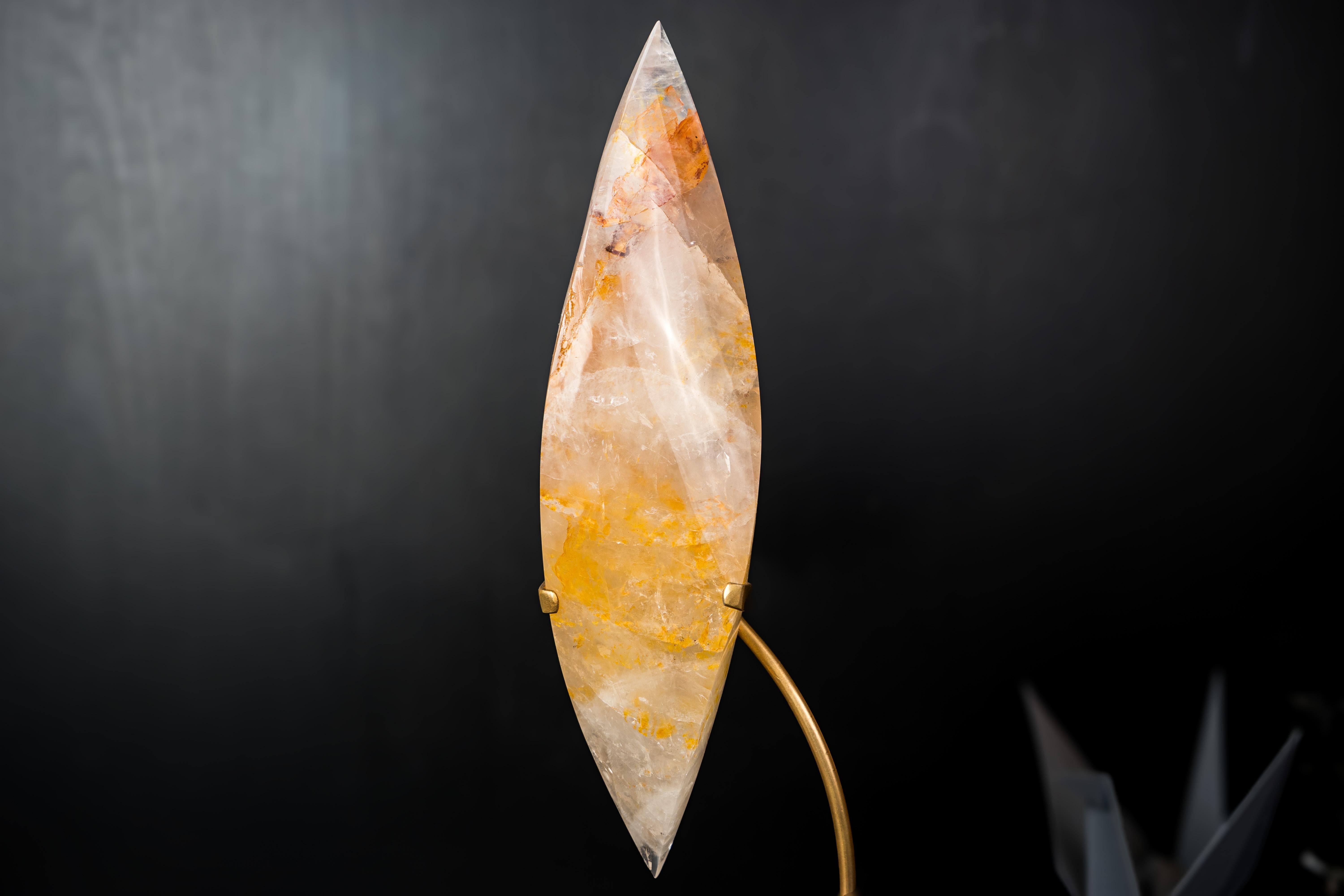 Golden Healer Quartz Flame Sculpture For Sale 3