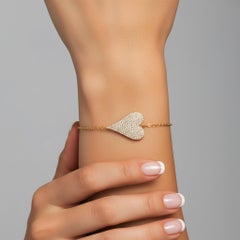 Golden Heartbeat 14K (oder 18k auf Anfrage) Gold Diamant Akzent Liebesarmband