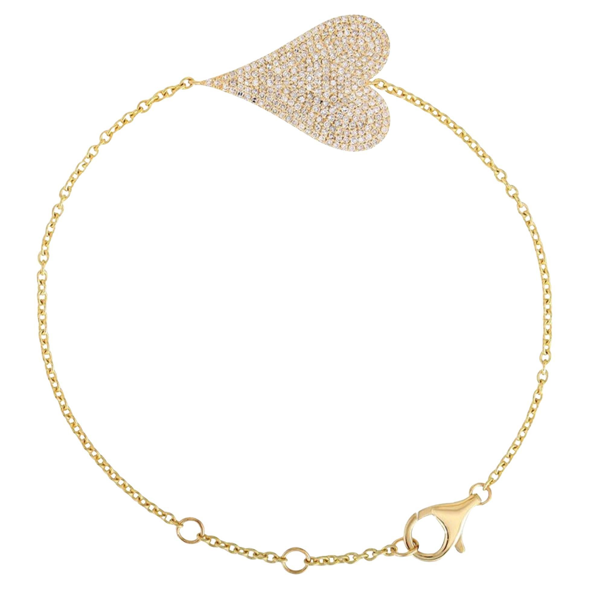 Golden Heartbeat 14K (or 18k upon request) Gold Diamond Accent Love Bracelet
