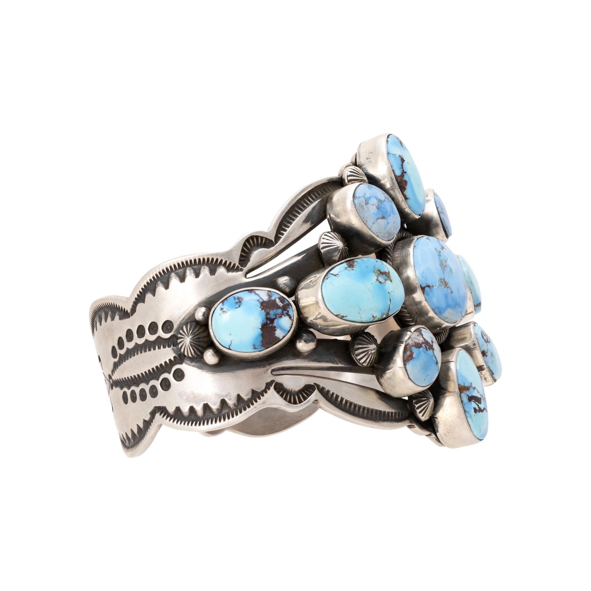 Golden Hill Turquoise Cuff Bracelet In Good Condition For Sale In Coeur d Alene, ID