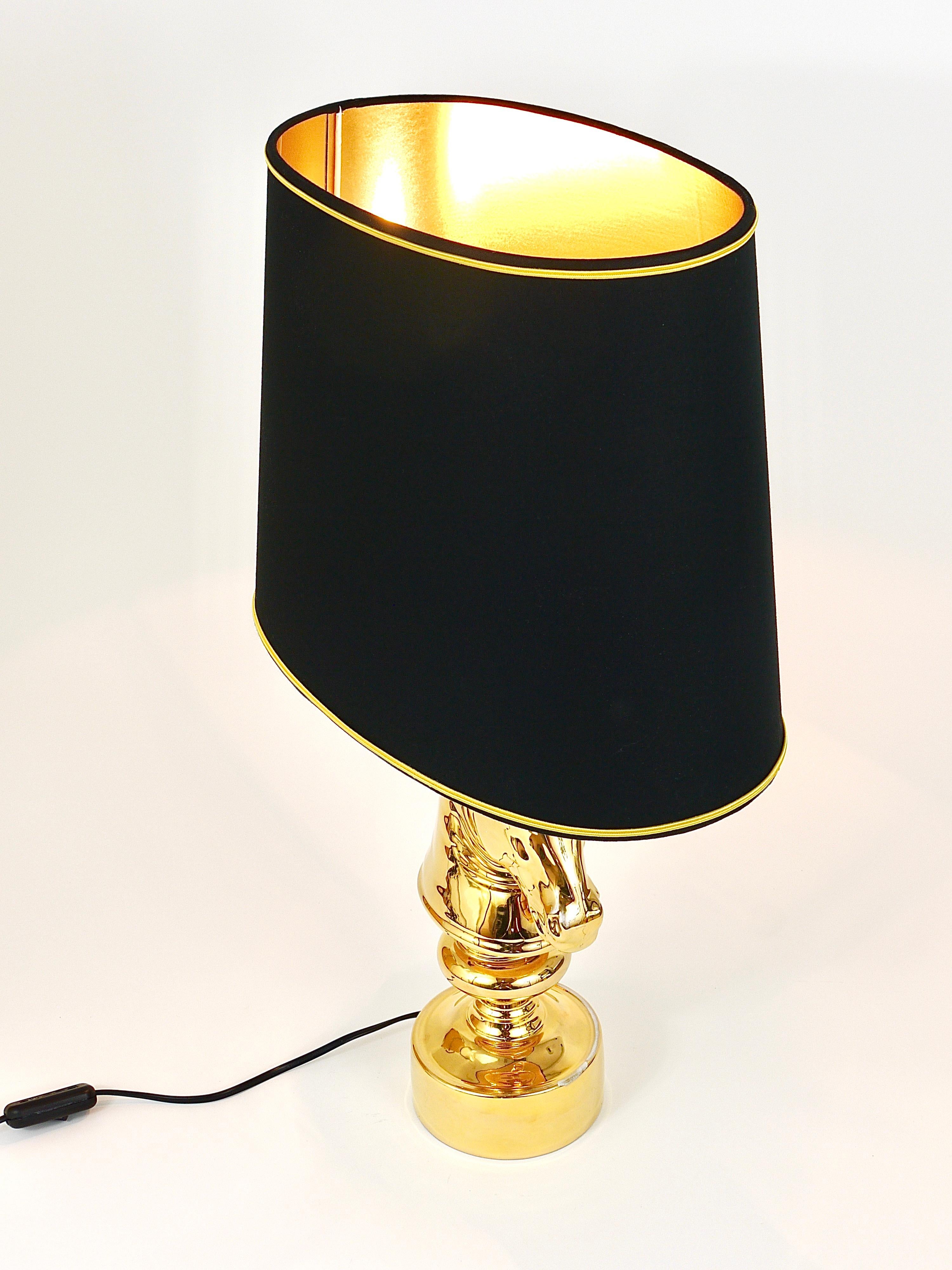 Lampe de table ou lampe d'appoint en sculpture de cheval de style Hollywood Regency dorée, Italie, 1970 en vente 5
