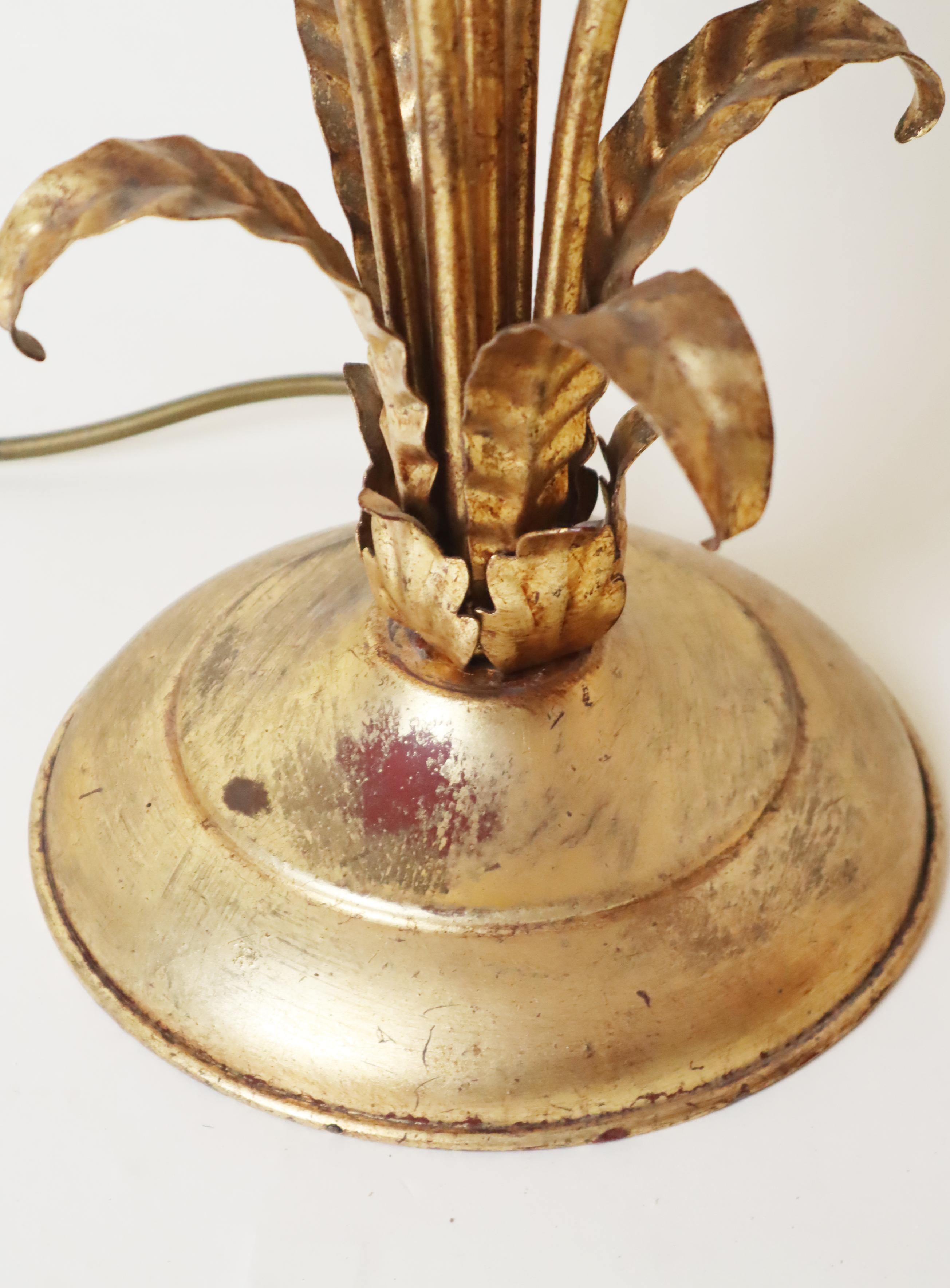 Golden Hollywood Regency Palm Tree Table Lamp  by Hans Kögl, 1970s In Good Condition For Sale In Hannover, DE