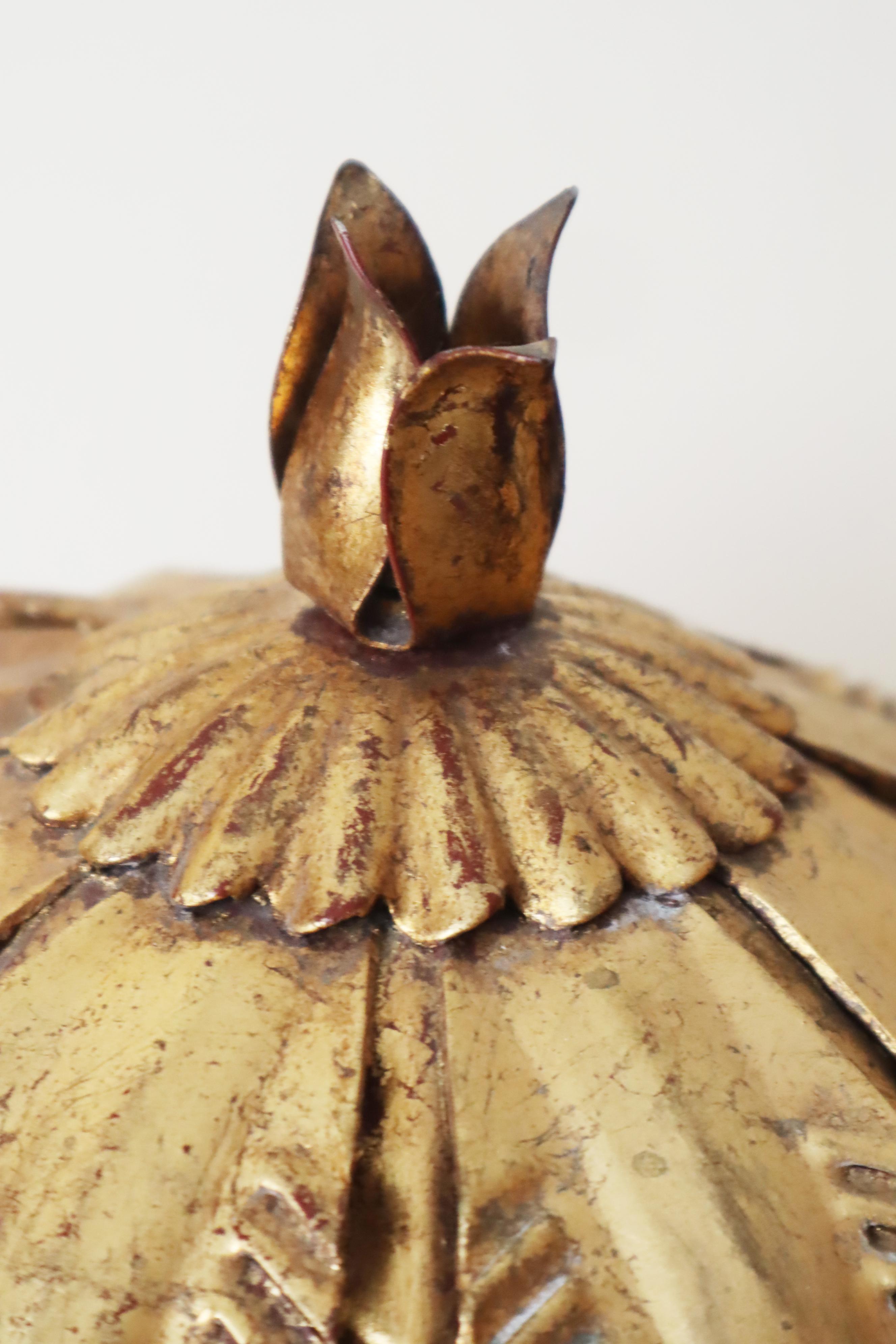 Mid-20th Century Golden Hollywood Regency Palm Tree Table Lamp  by Hans Kögl, 1970s For Sale