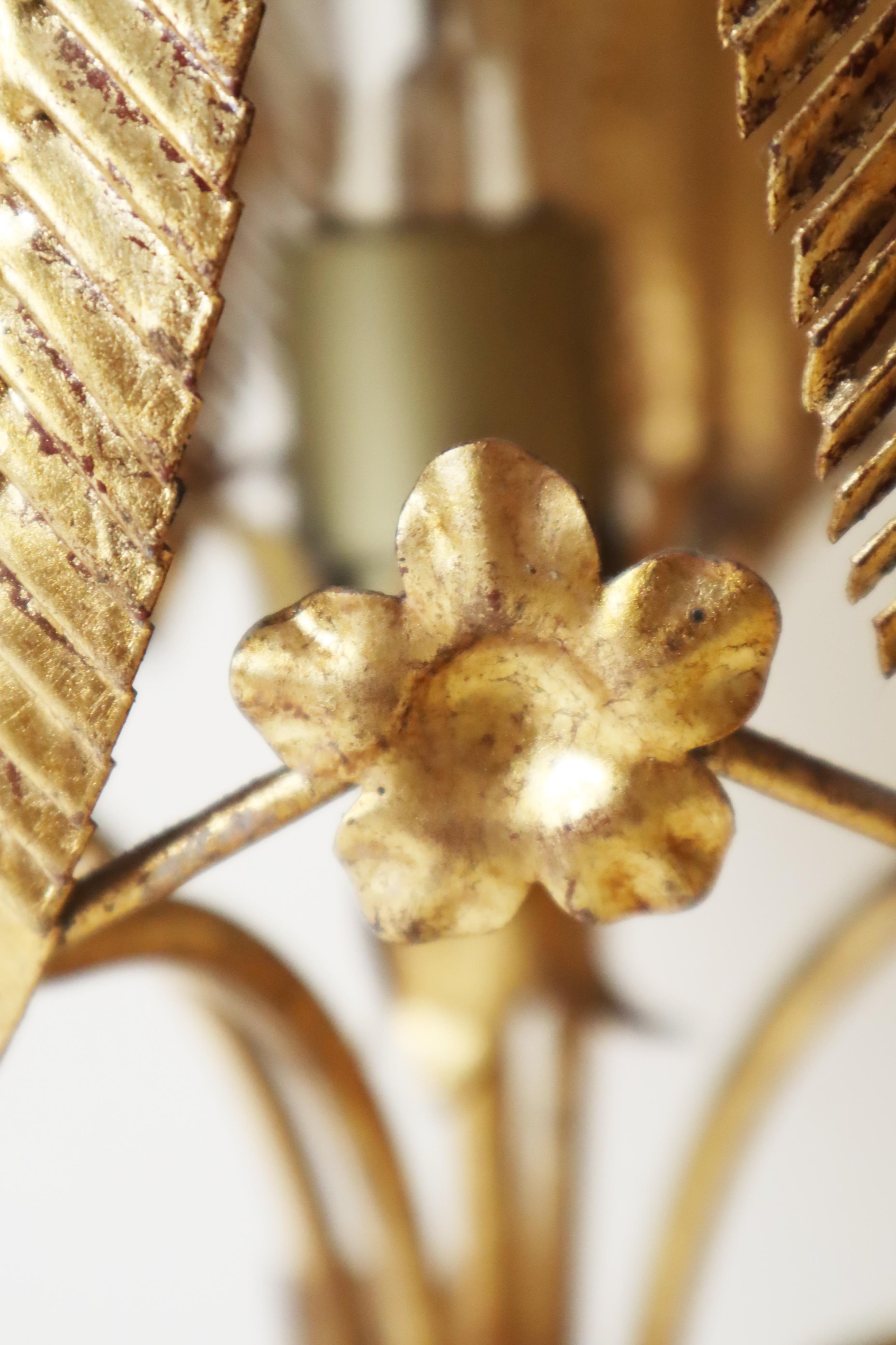 Metal Golden Hollywood Regency Palm Tree Table Lamp  by Hans Kögl, 1970s For Sale
