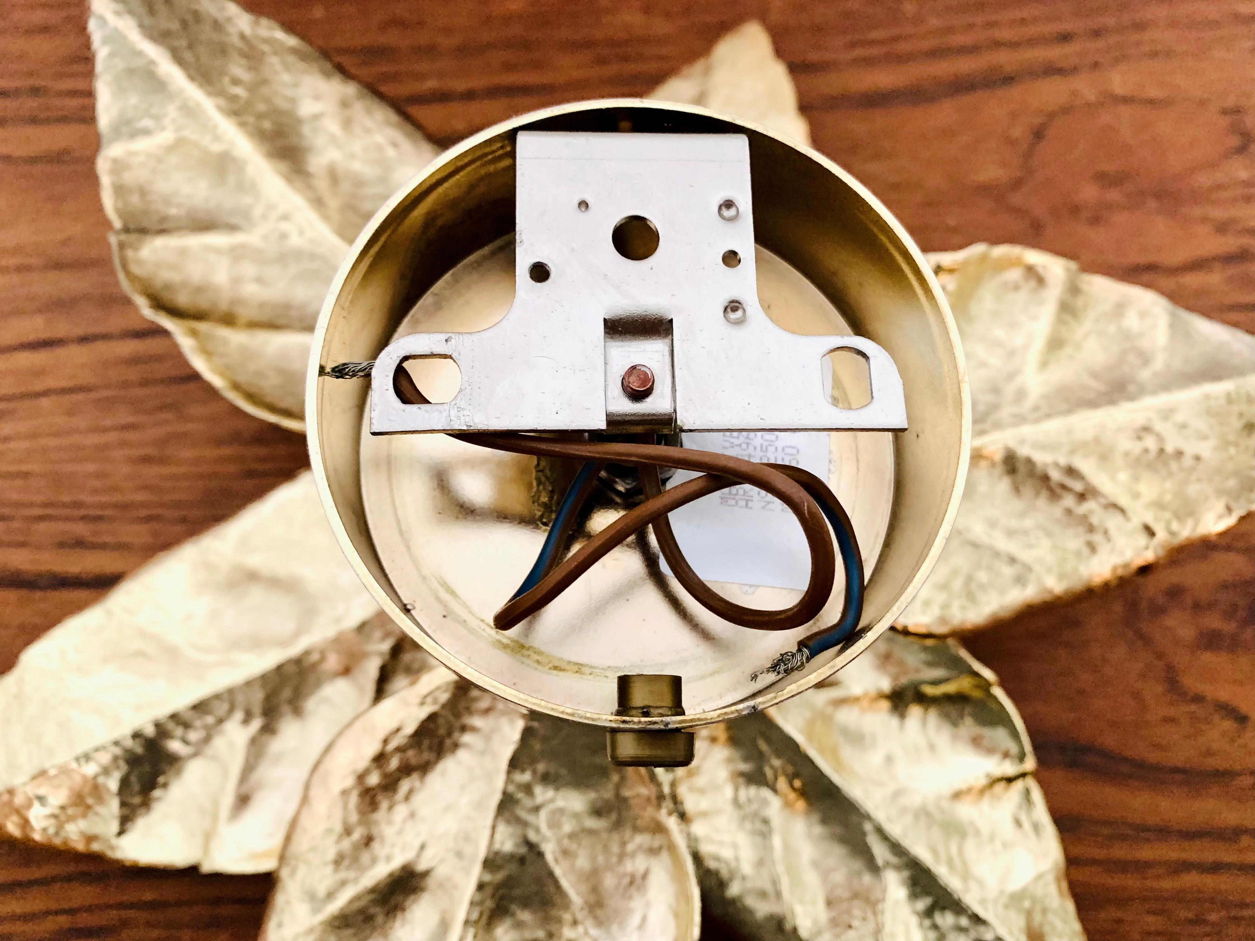 Lámpara de pared Golden Hollywood Regency de Willy Daro para Massive en venta 7