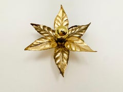 Goldene Hollywood Regency Wandleuchte von Willy Daro für Massive