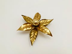 Goldene Hollywood Regency Wandleuchte von Willy Daro für Massive