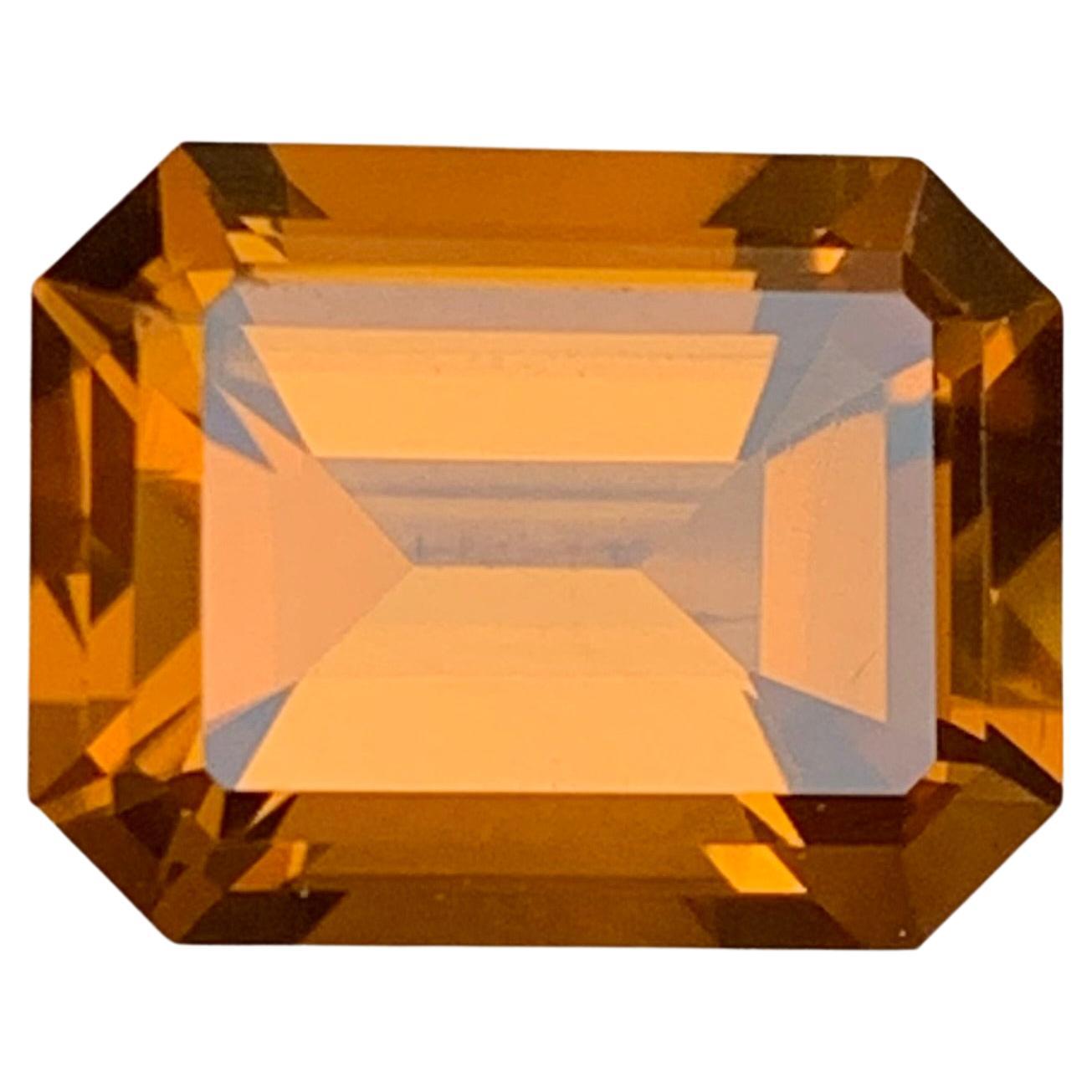 Citrino arancione miele dorato 8,15 carati taglio smeraldo Gemma naturale sfusa per anello