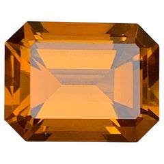 Citrino arancione miele dorato 8,15 carati taglio smeraldo Gemma naturale sfusa per anello