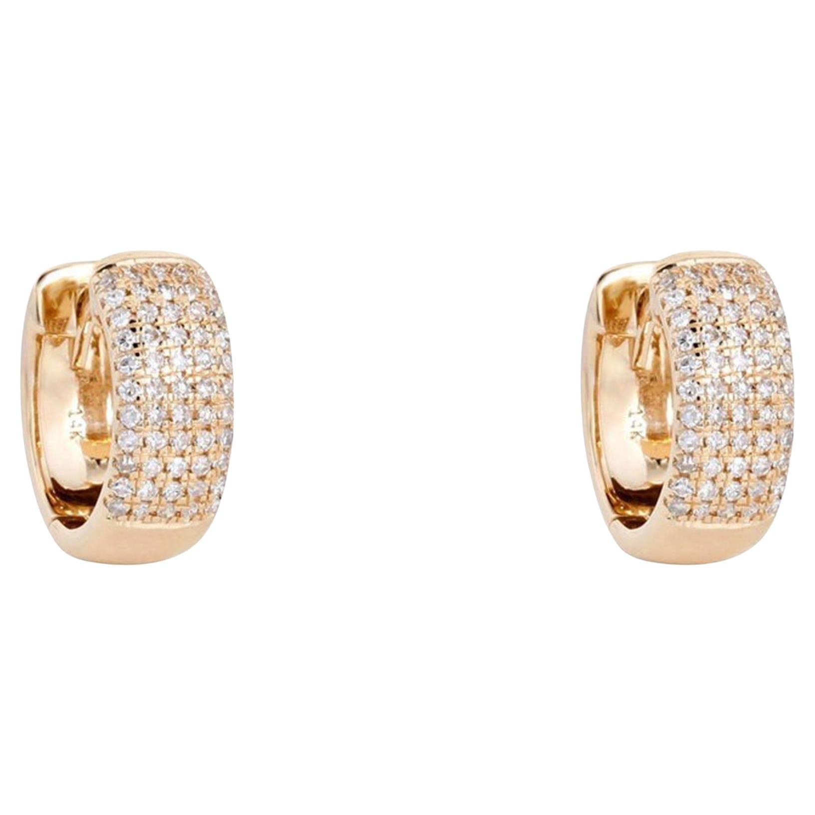 Boucles d'oreilles « Huggie » en or 14 carats « Golden Horizon Bliss » avec diamant de 0,30 ct