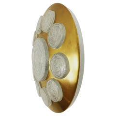 Golden Ice Glass Sputnik Flush Light by Doria