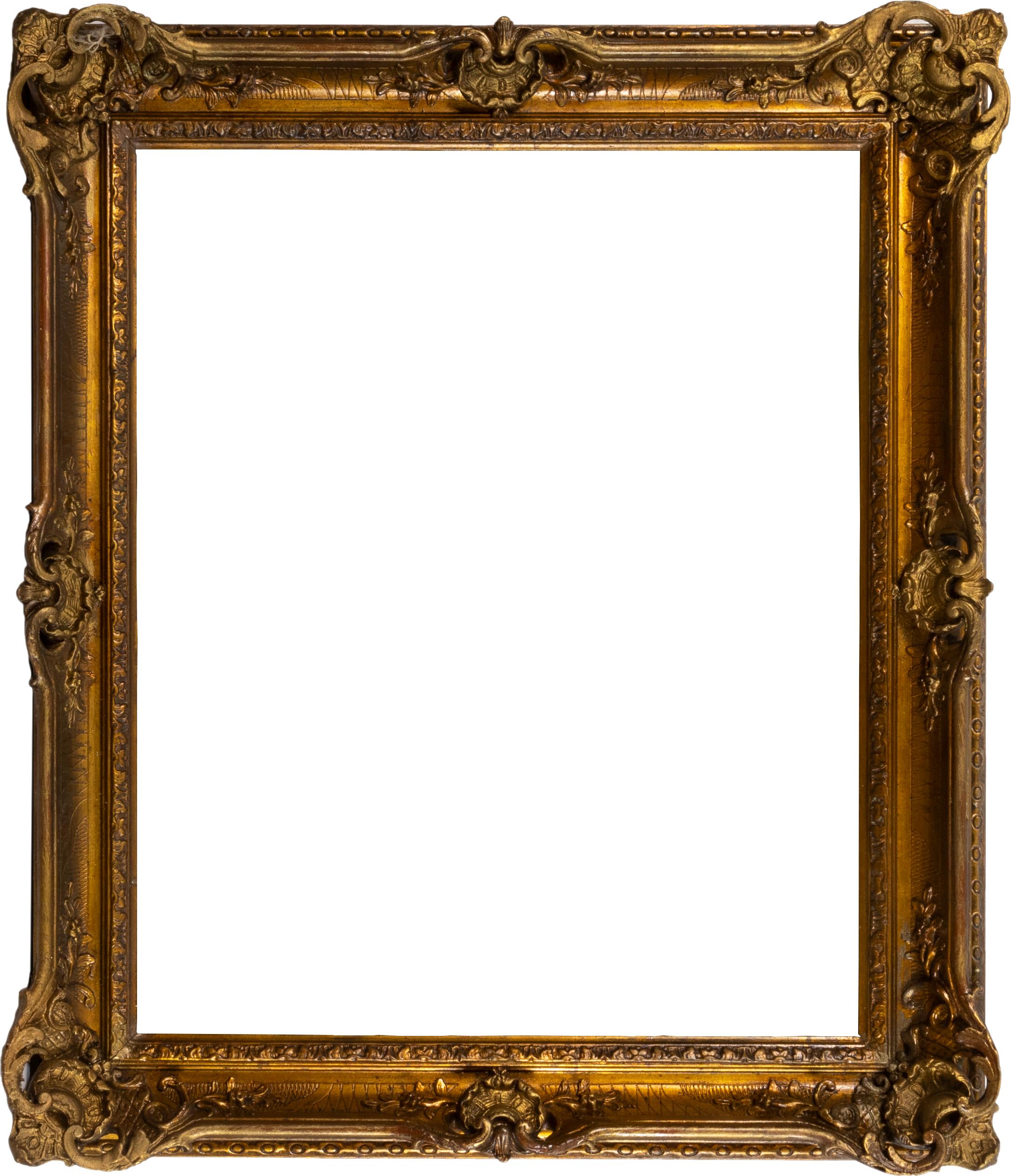 Goldener Impressionistenrahmen aus Kastanienholz, 19. im Zustand „Relativ gut“ im Angebot in Lisbon, PT