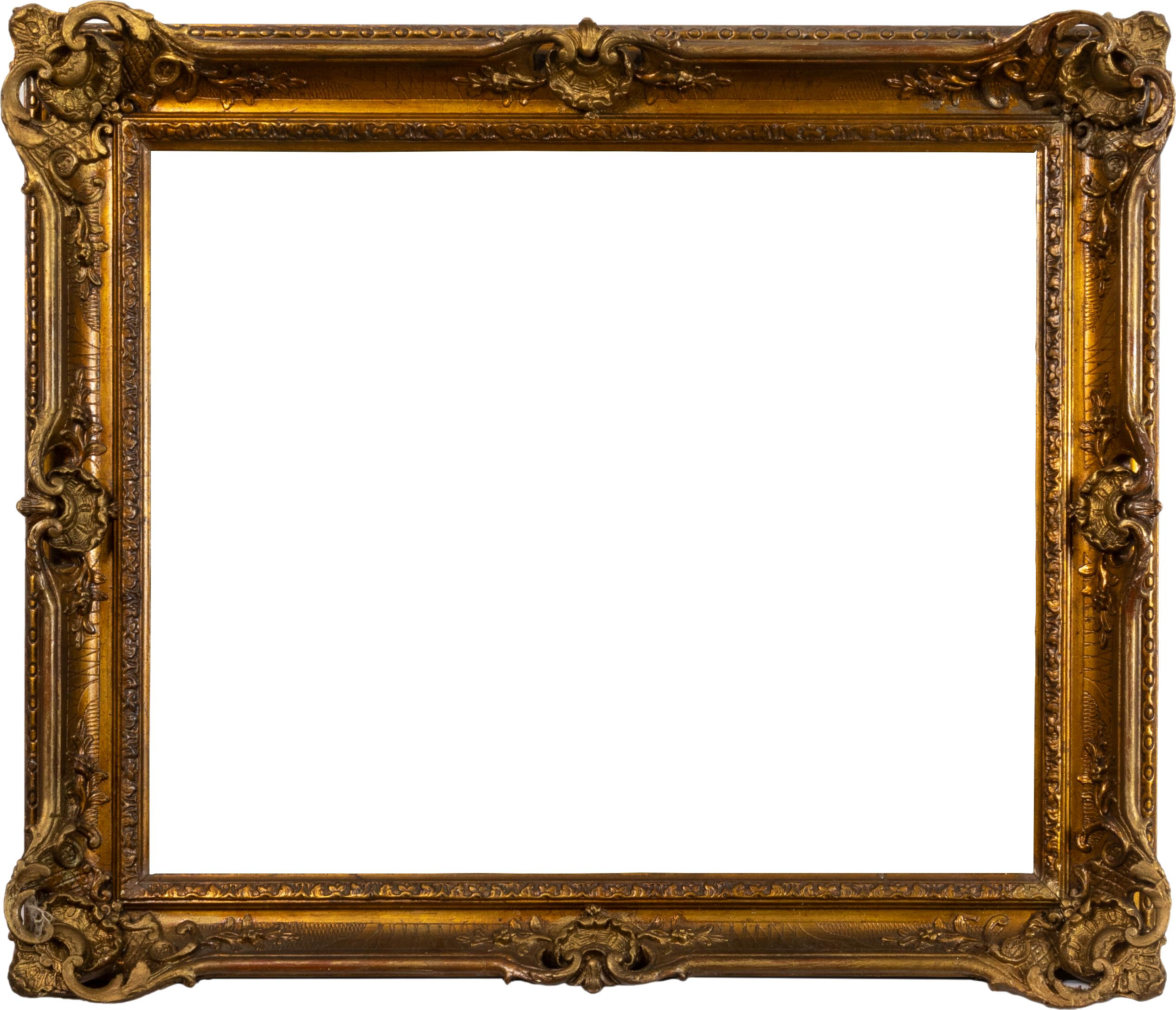 Goldener Impressionistenrahmen aus Kastanienholz, 19. (19. Jahrhundert) im Angebot