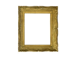 Goldener impressionistischer Rahmen aus Kastanienholz, frühes 20. Jahrhundert 25x22in