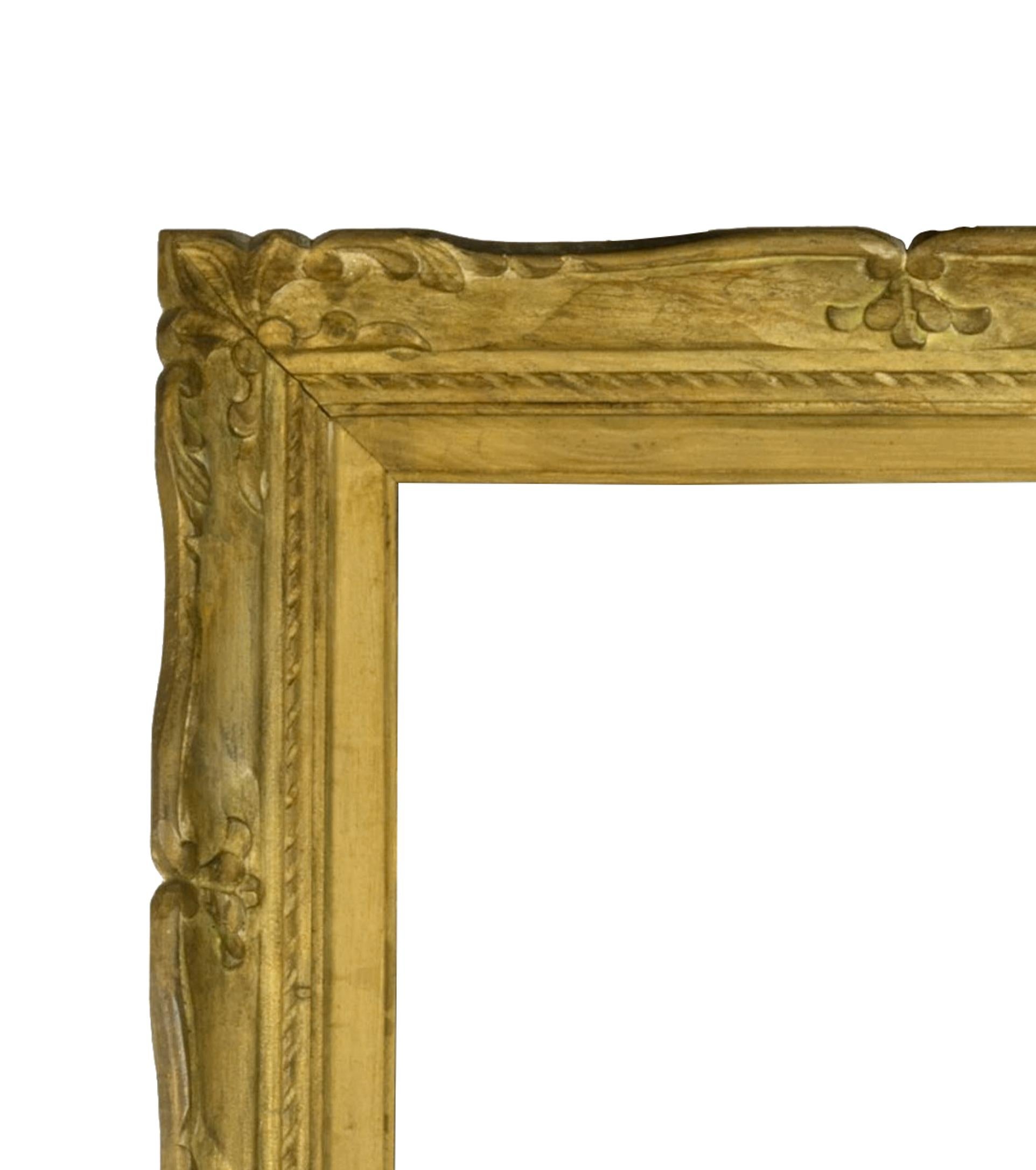 Marco dorado impresionista de castaño, principios del siglo XX 25x22in Francés en venta
