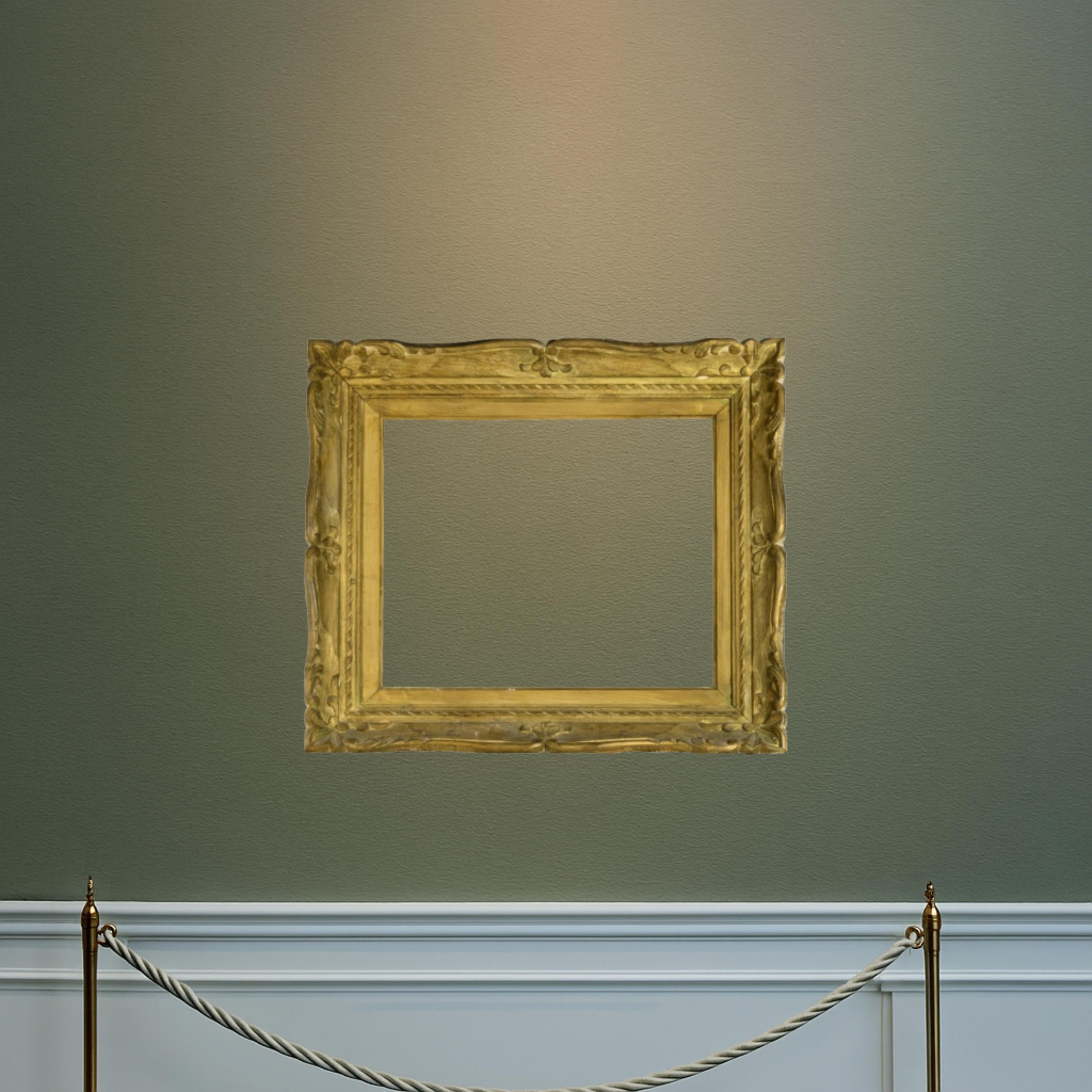 Marco dorado impresionista de castaño, principios del siglo XX 25x22in en Bastante bueno estado para la venta en Lisbon, PT
