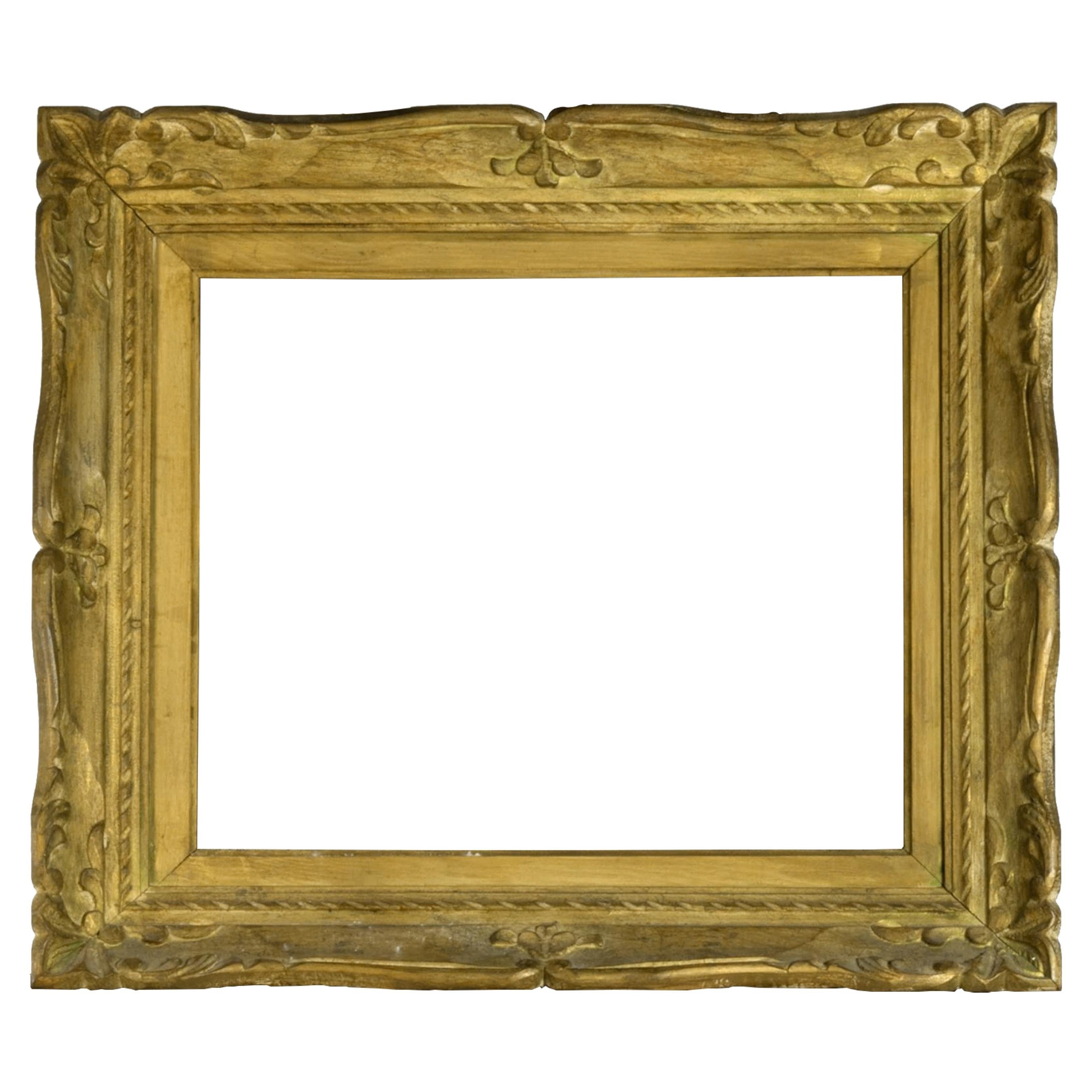 Marco dorado impresionista de castaño, principios del siglo XX 25x22in en venta