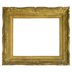 Goldener impressionistischer Rahmen aus Kastanienholz, frühes 20. Jahrhundert 25x22in