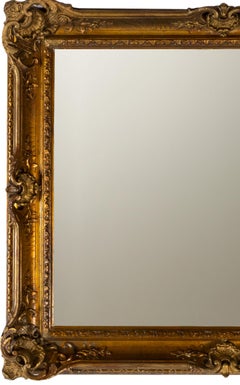 Miroir en châtaignier impressionniste doré, début du 20e siècle