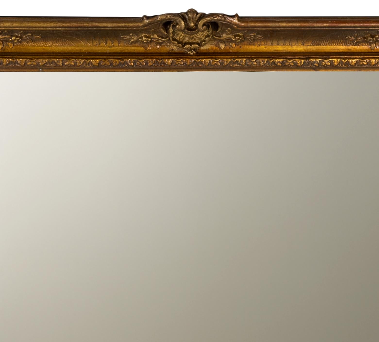 Goldener impressionistischer Spiegel aus Kastanienholz, frühes 20. (Belle Époque) im Angebot