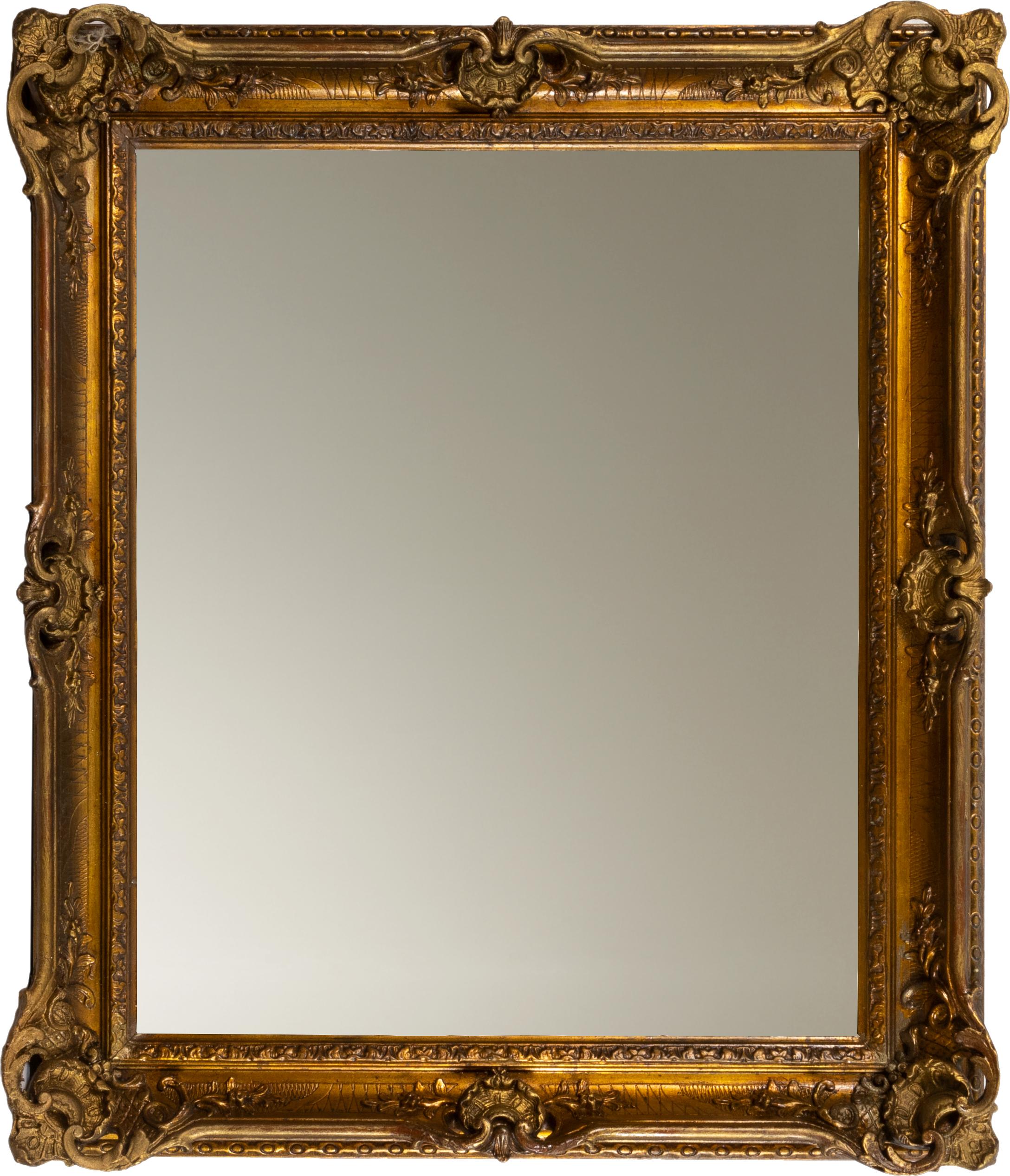 Goldener impressionistischer Spiegel aus Kastanienholz, frühes 20. im Zustand „Gut“ im Angebot in Lisbon, PT