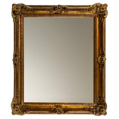 Miroir en châtaignier impressionniste doré, début du 20e siècle