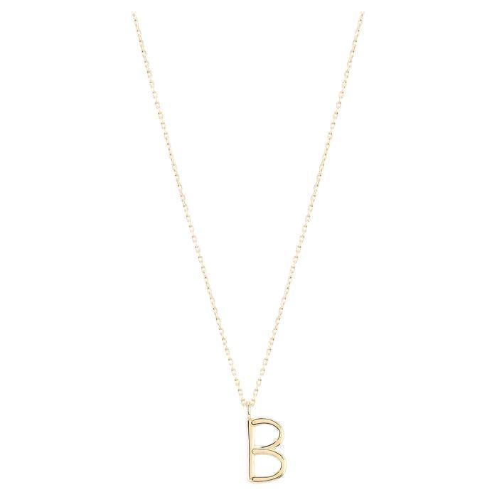 Golden Initial B Necklace For Sale