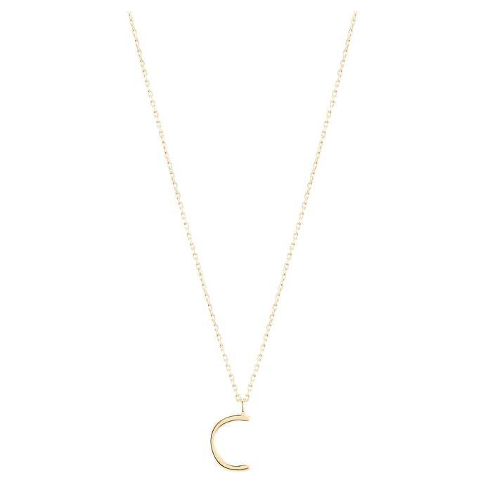 Golden Initial C Necklace For Sale