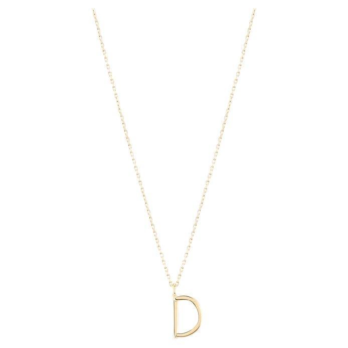 Golden Initial D Necklace For Sale
