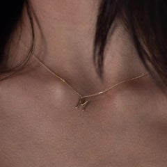 Golden Initial E Necklace
