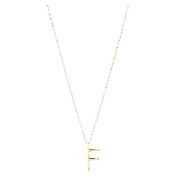 Golden Initial F Necklace For Sale
